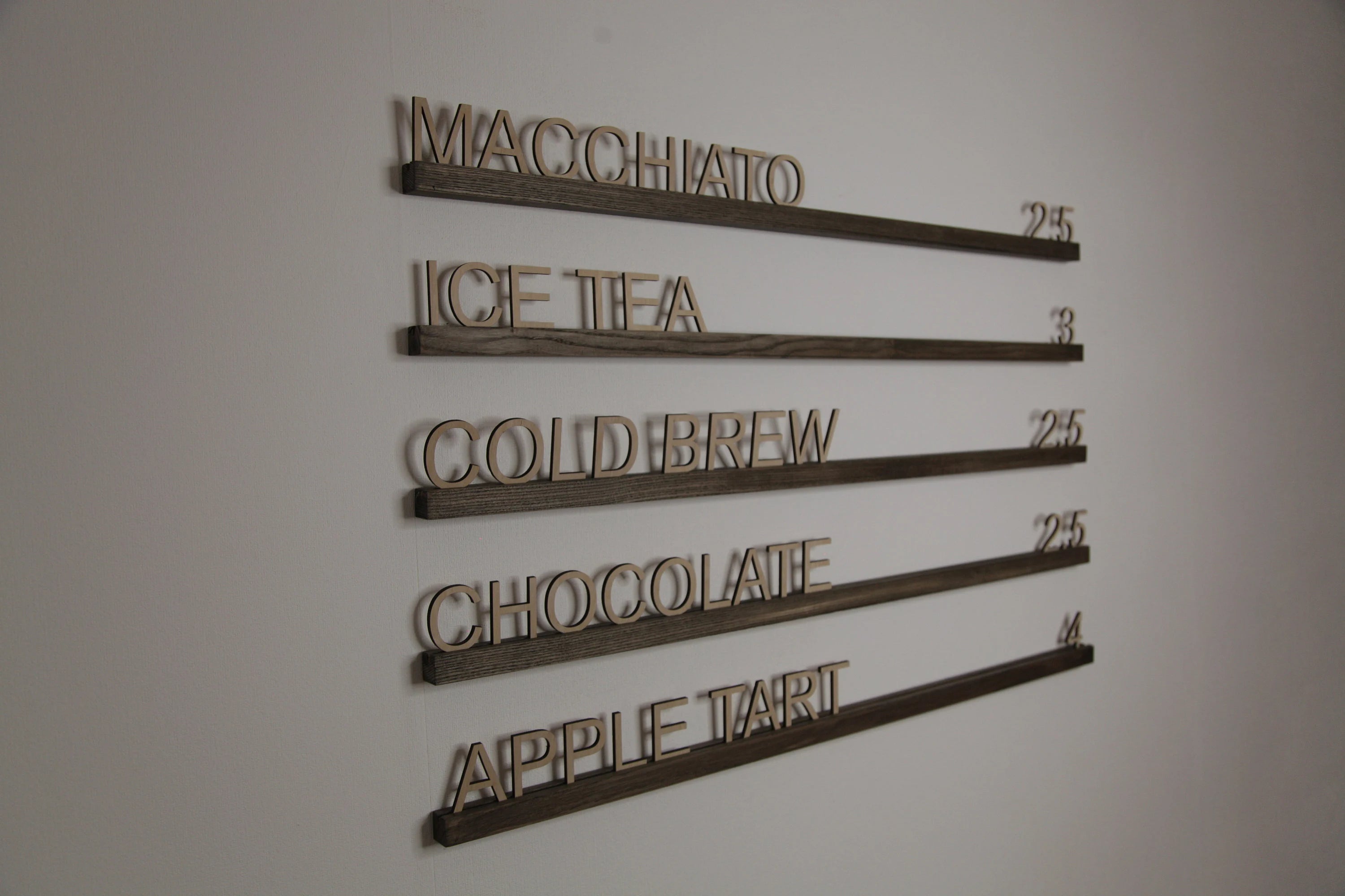 Wooden Wall Menu Board for Cafes and Bakeries