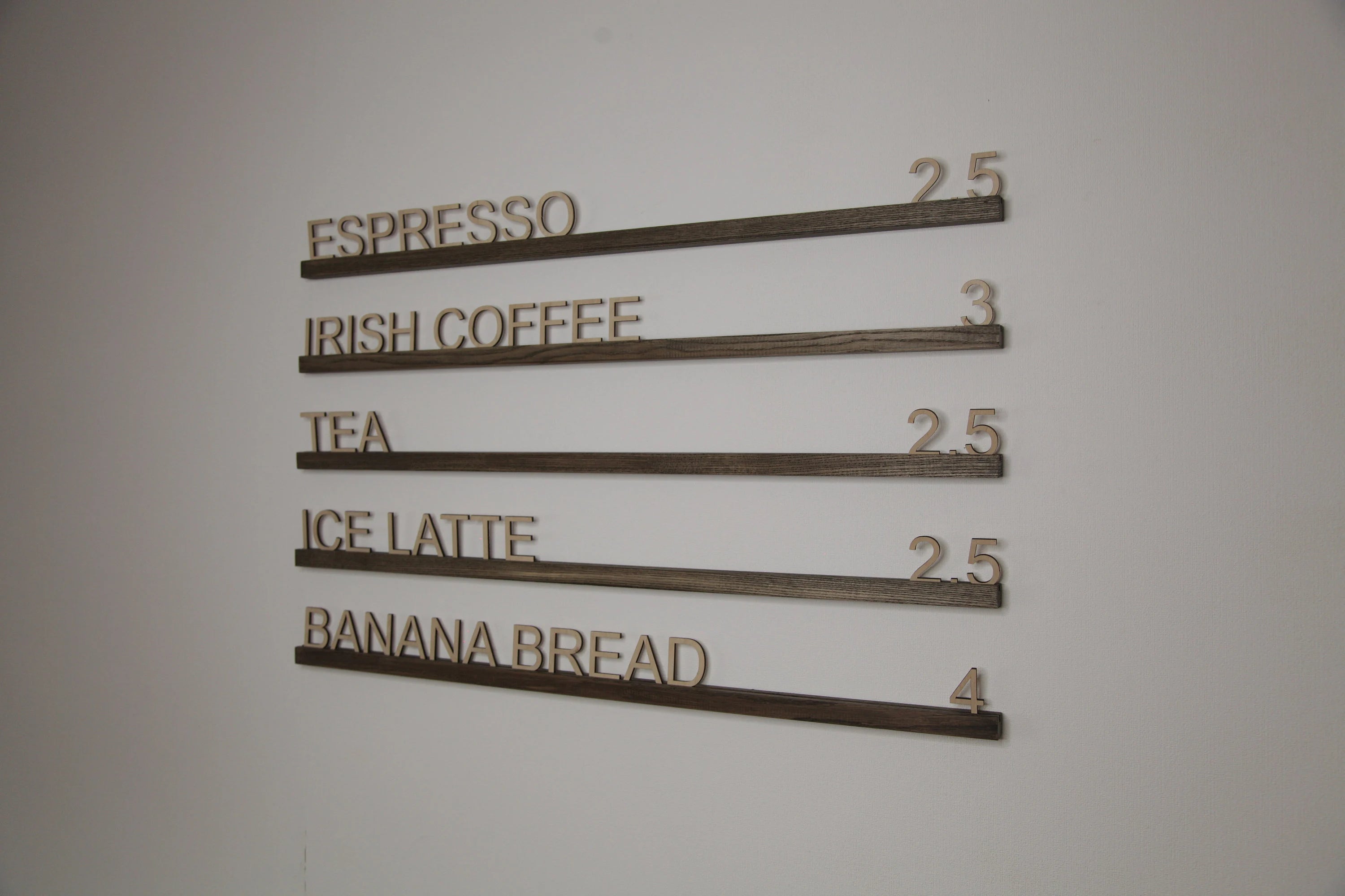 Wooden Wall Menu Board for Cafes and Bakeries