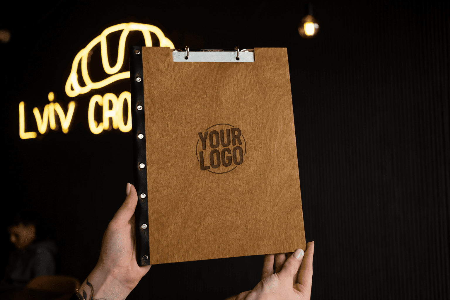 Personalized Wooden Menu Holder, Engraved Wooden Menu Folder with Customizable Options, Covers for Wedding Menu, m-103