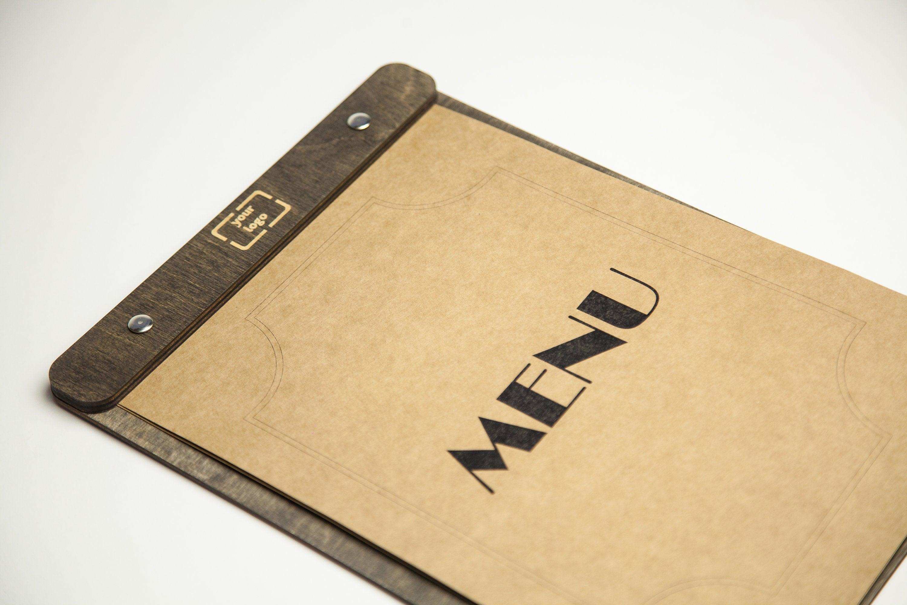 Handcrafted Wooden Menu Cover