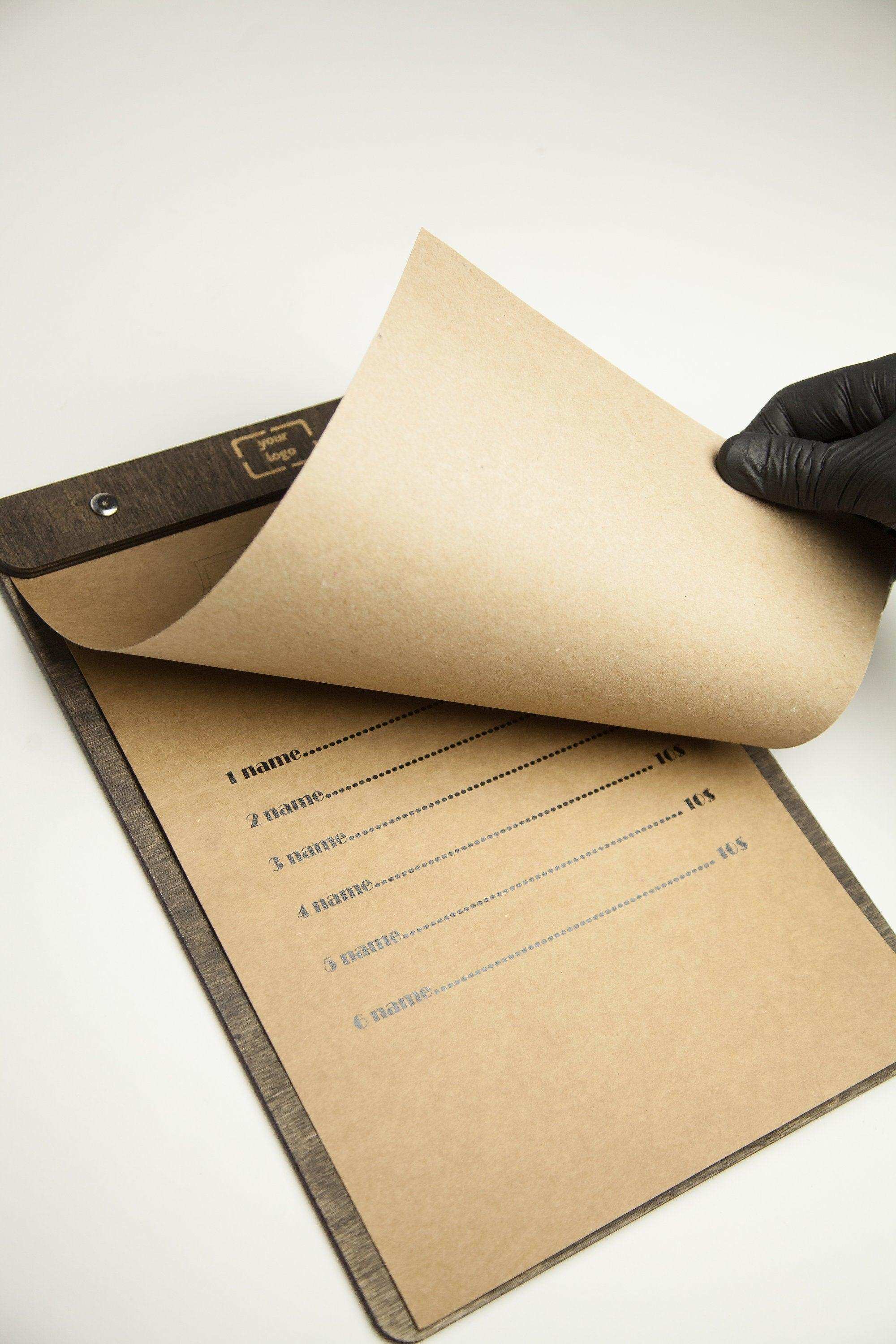 Handcrafted Wooden Menu Cover