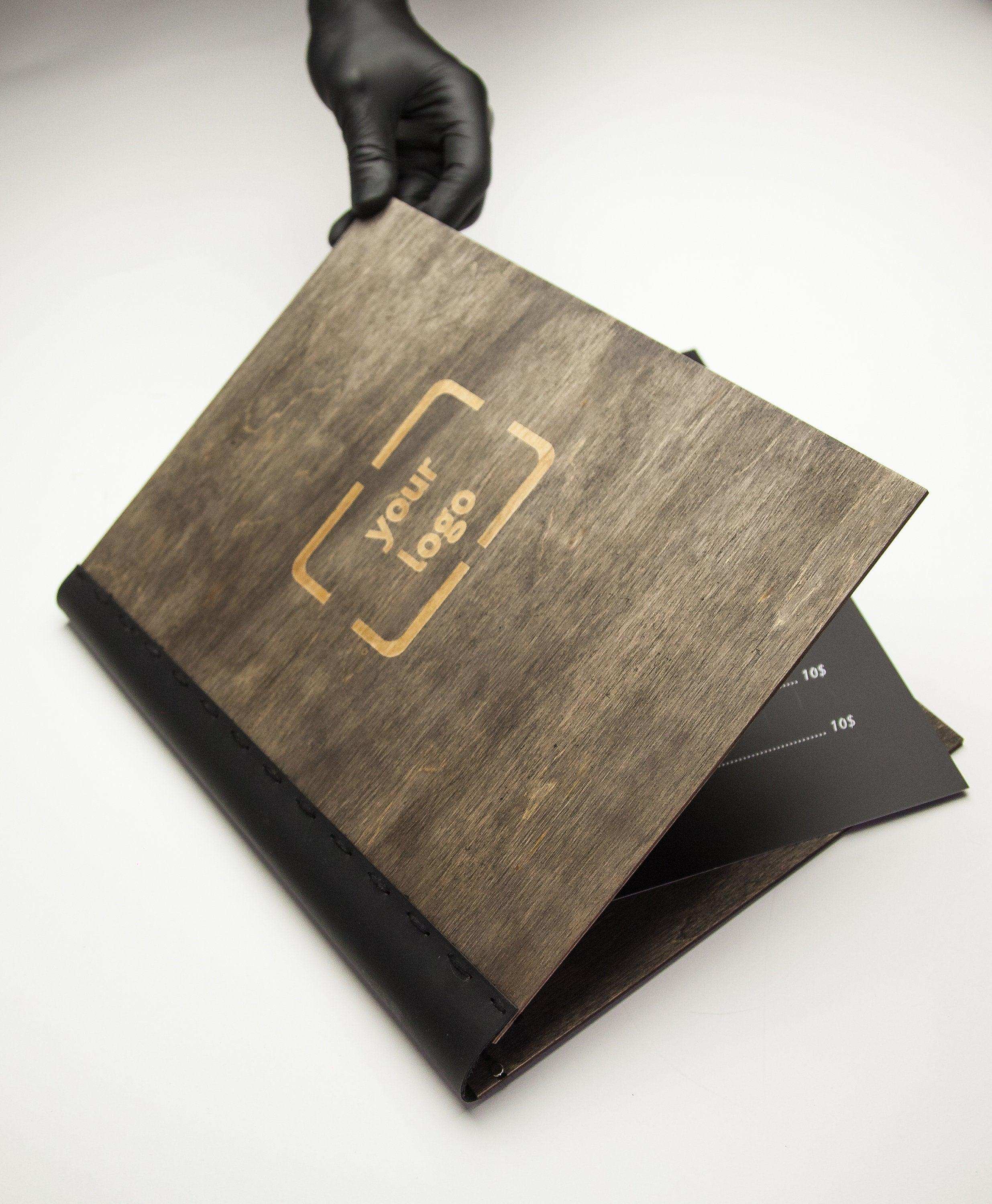 Personalized Wooden Restaurant Menu Cover