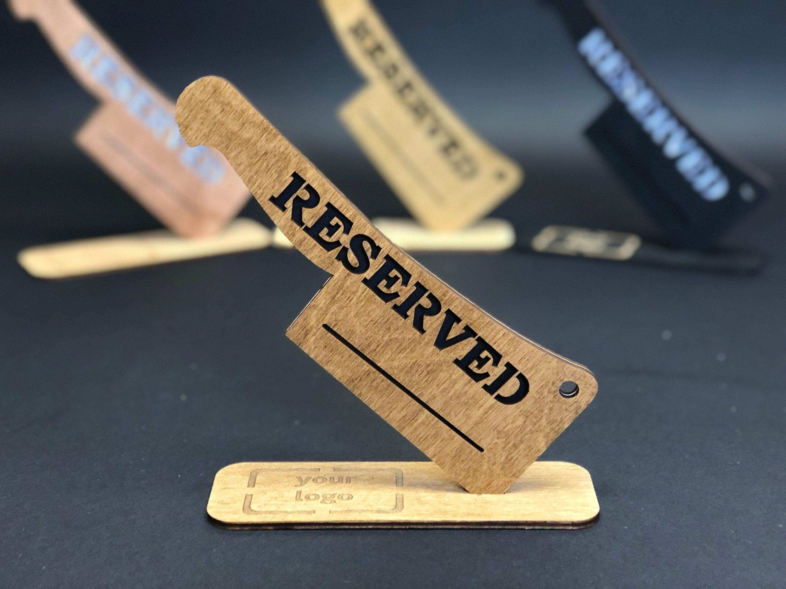 Rustic Wooden Reserved Sign for Restaurant Tables