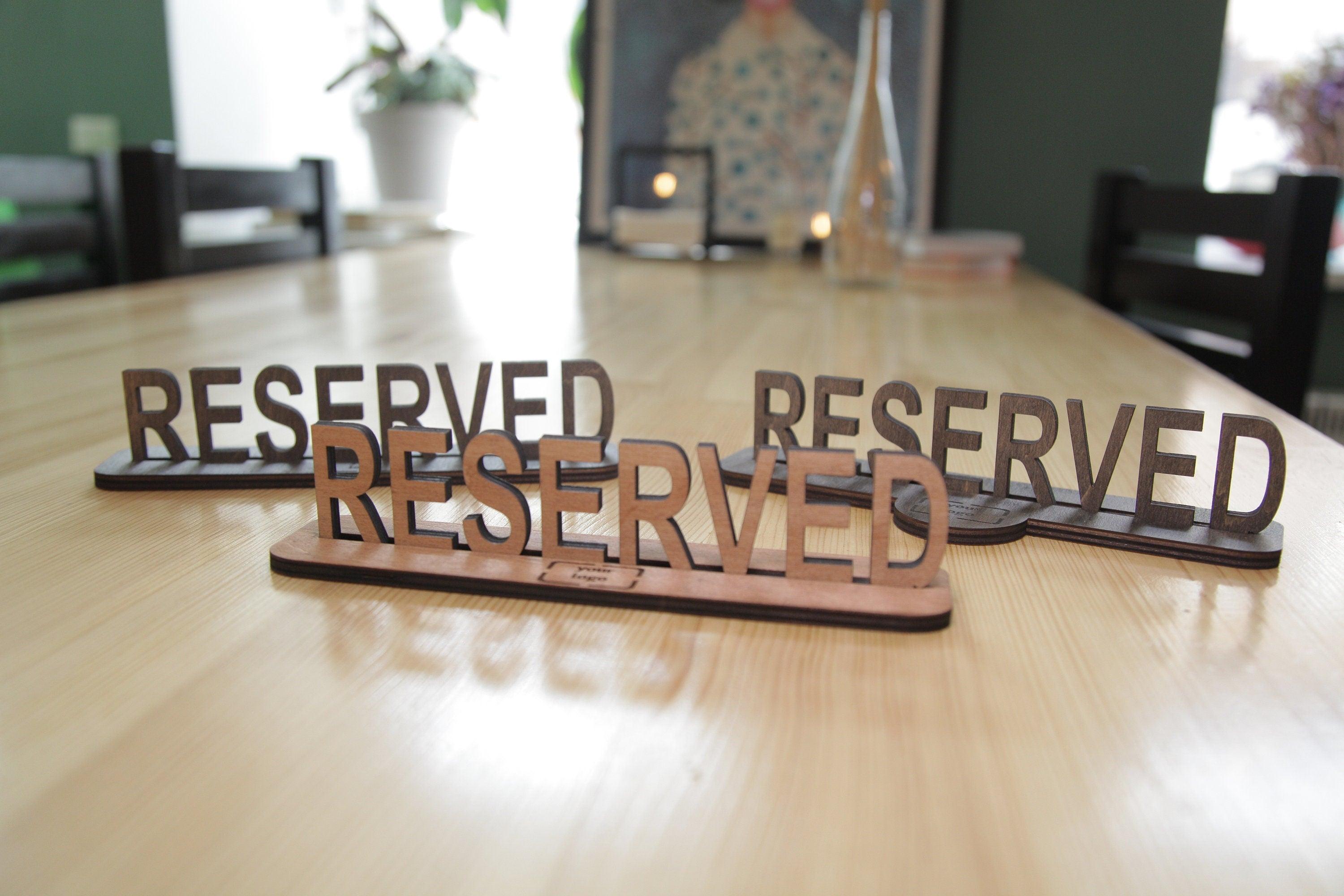 Handmade Rustic Wooden Reserved Sign for Restaurants