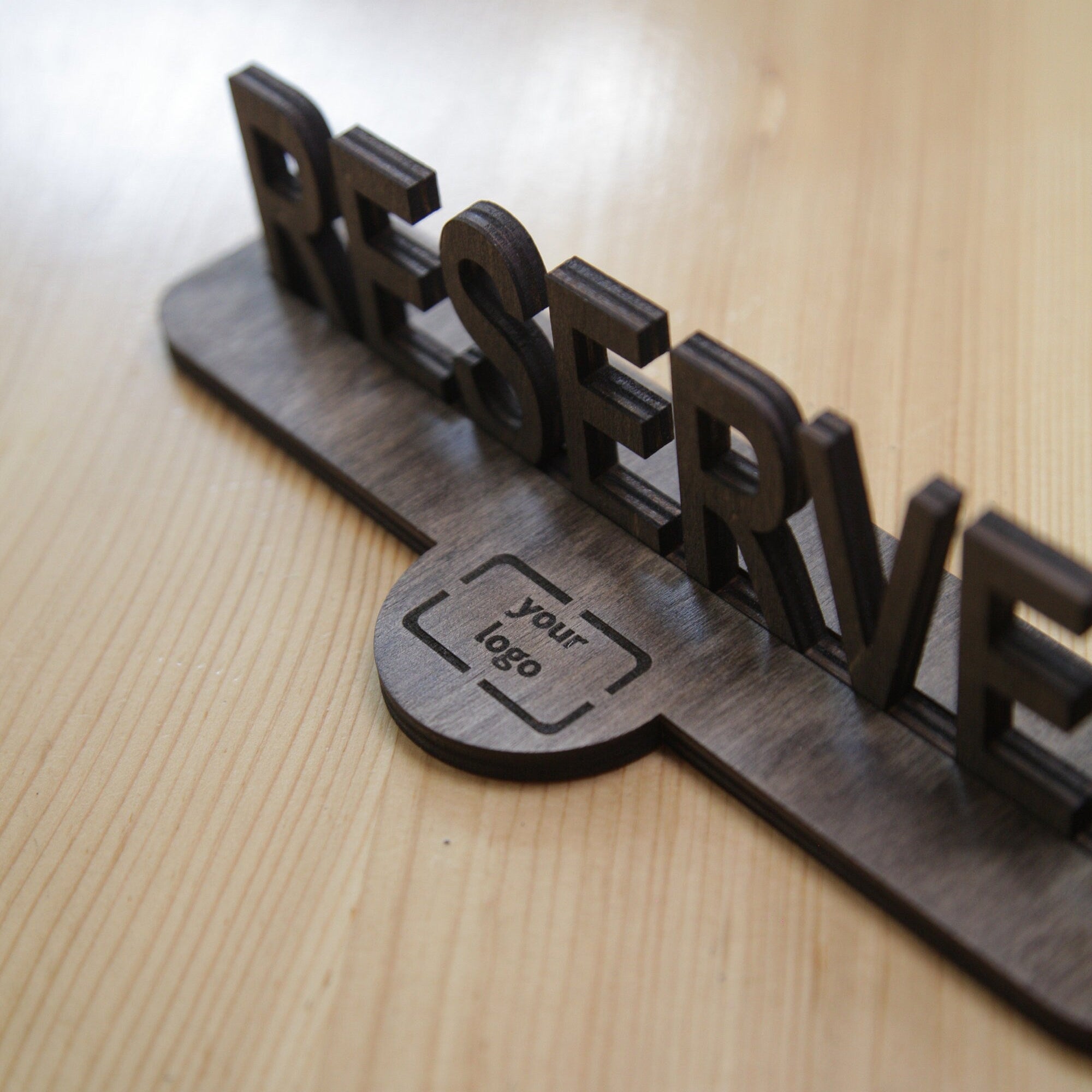 Rustic Wooden Reserved Table Sign with Free Engraving