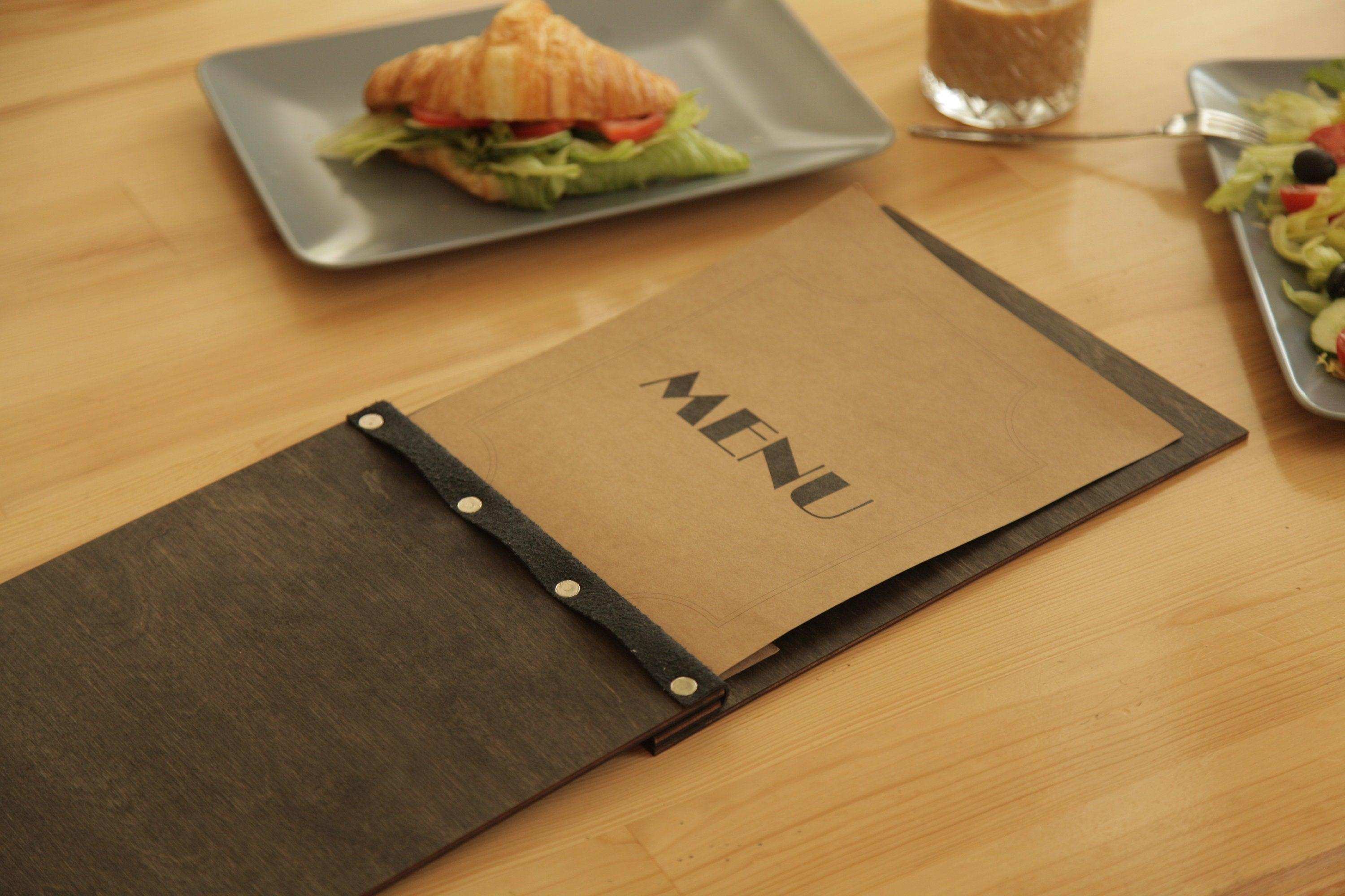 Customizable Wooden Menu Cover with Engraving
