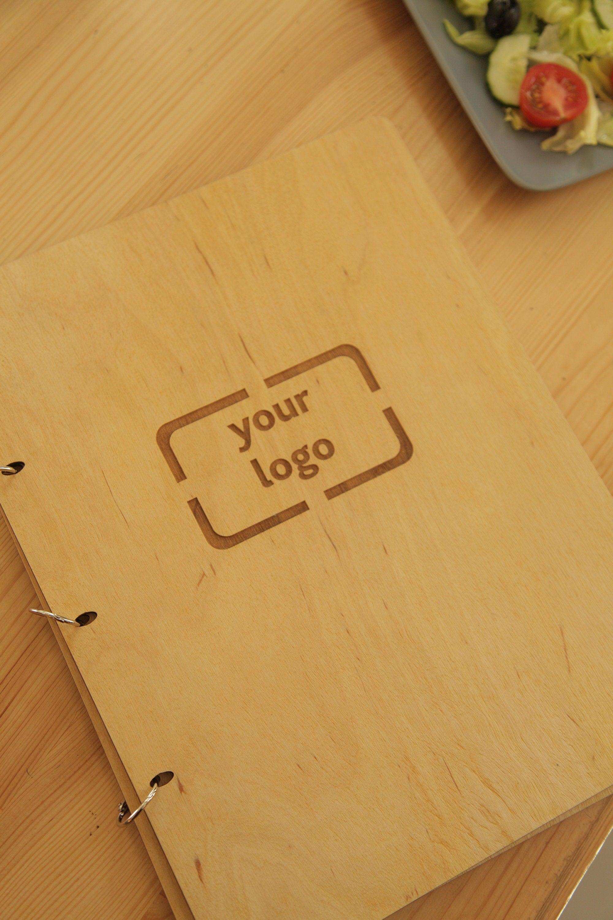 Engraved Wooden Menu Cover for Restaurants