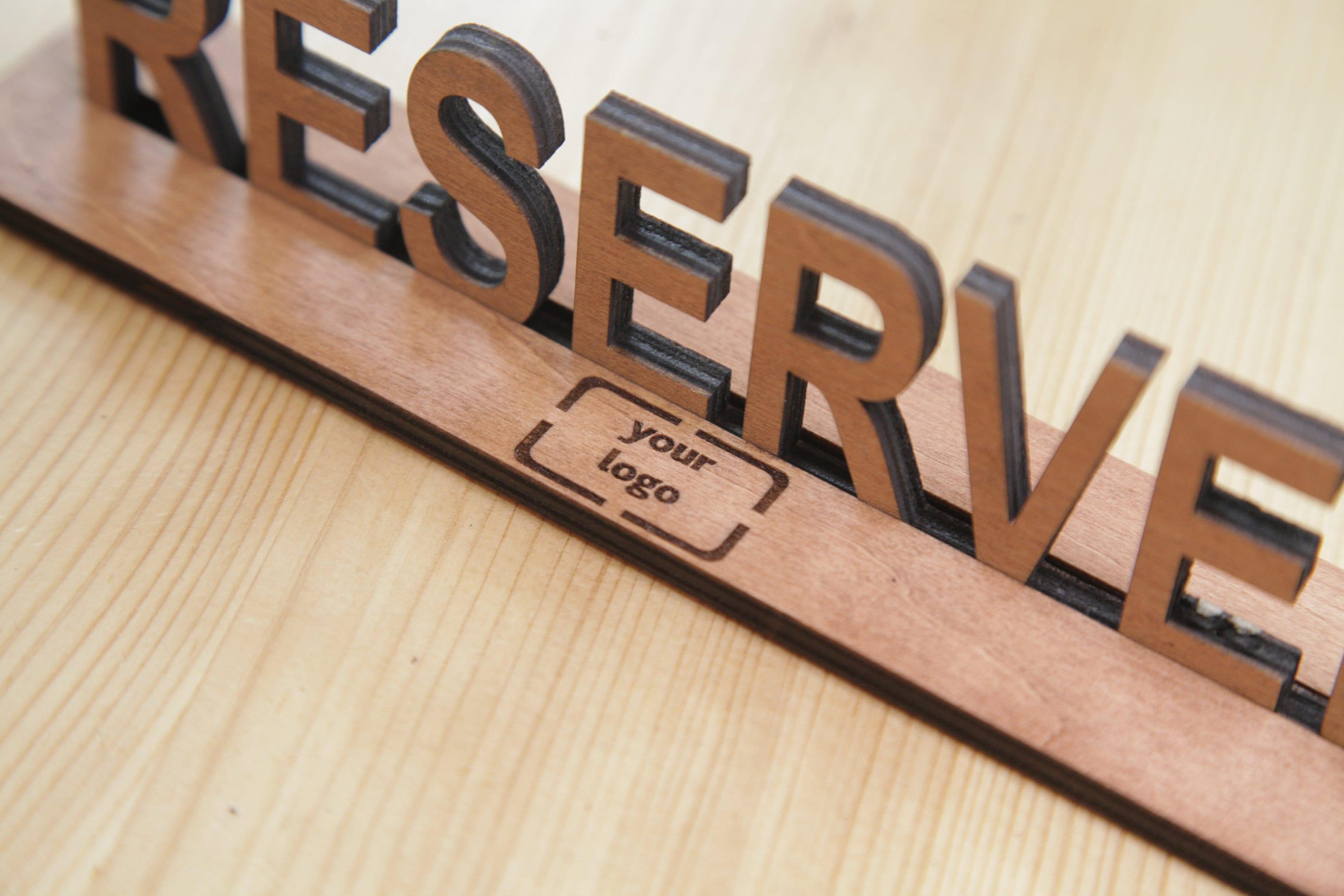 Handmade Rustic Wooden Reserved Sign for Restaurants