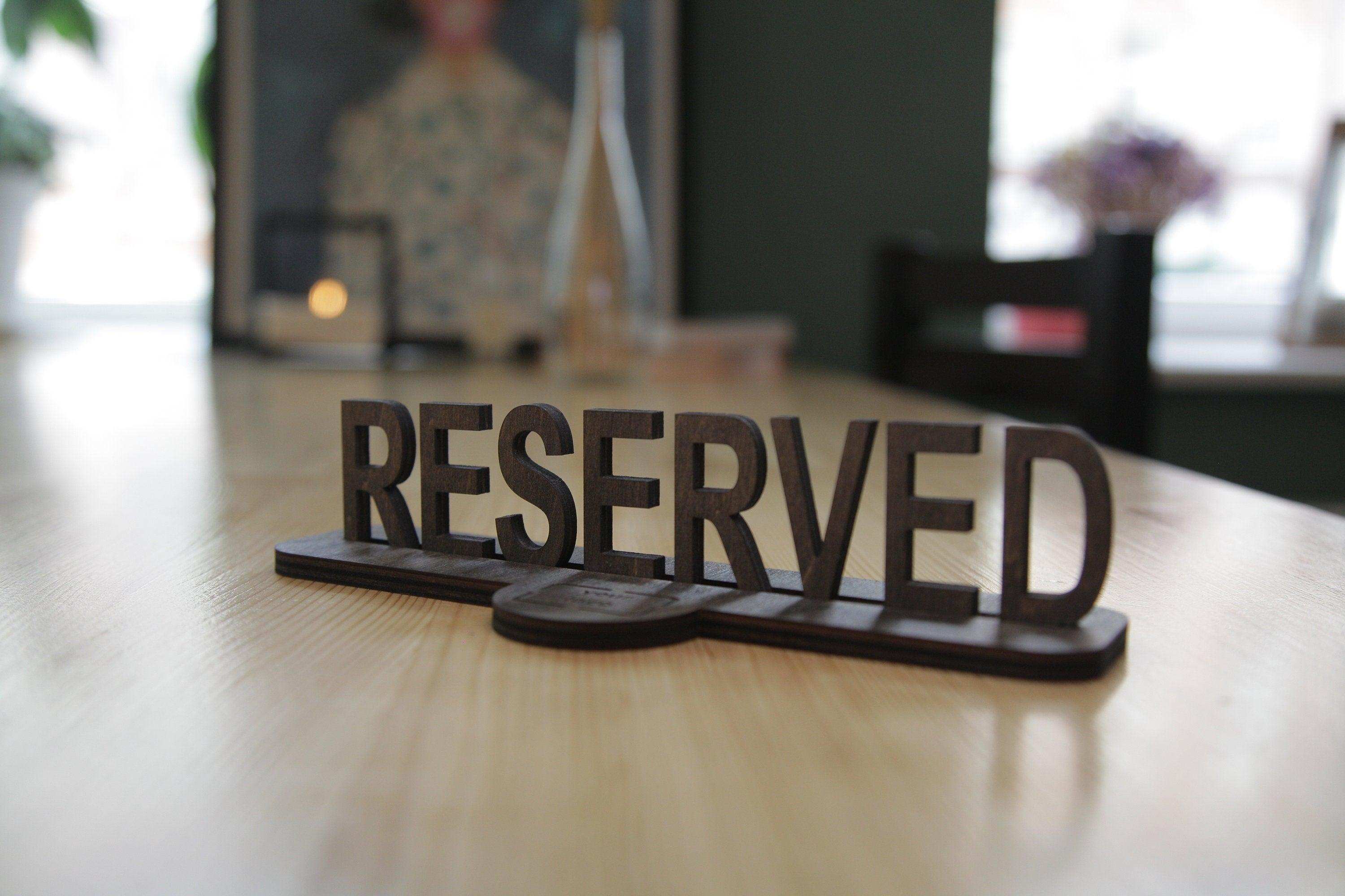 Rustic Wooden Reserved Table Sign with Free Engraving