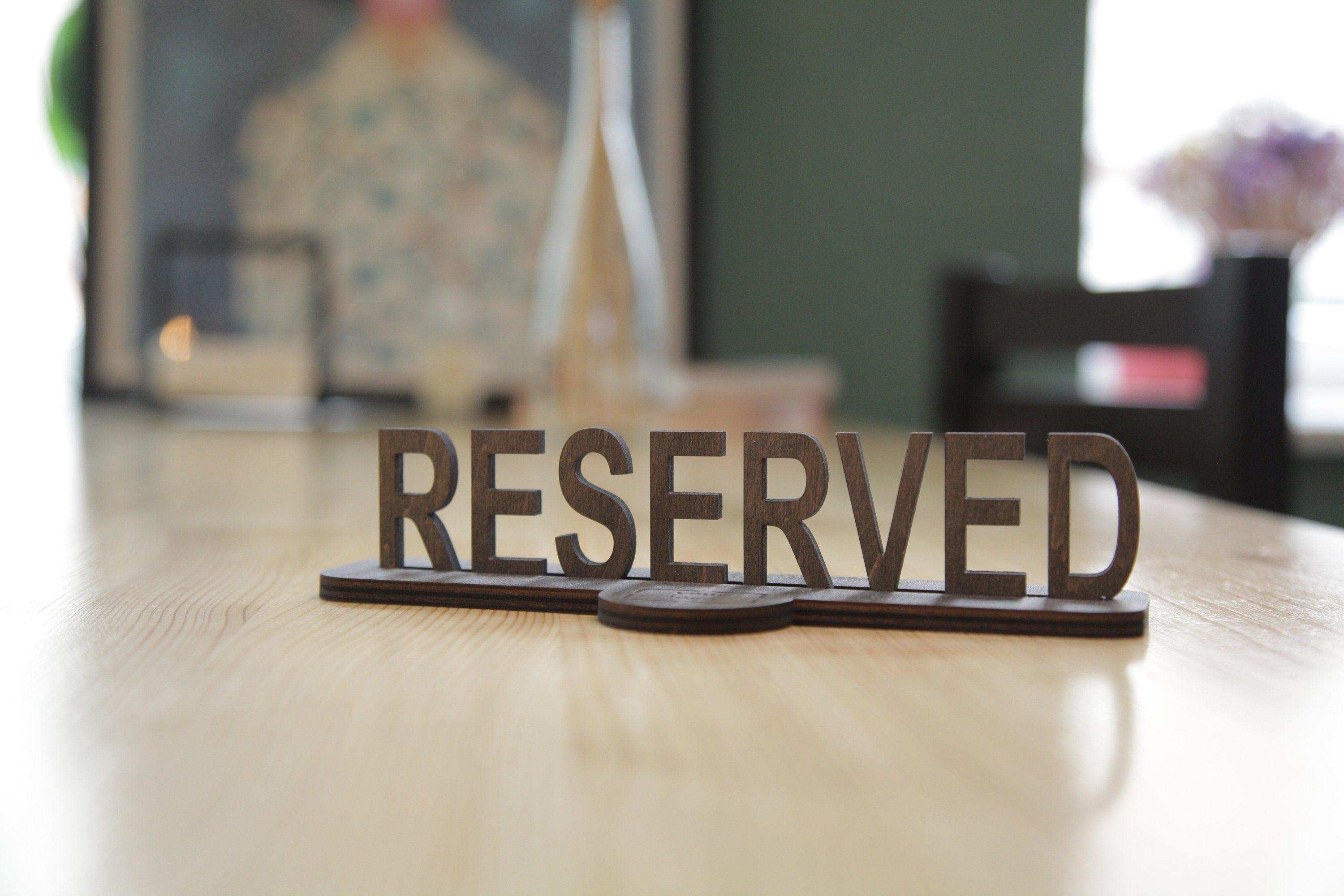 Rustic Wooden Reserved Table Sign with Free Engraving