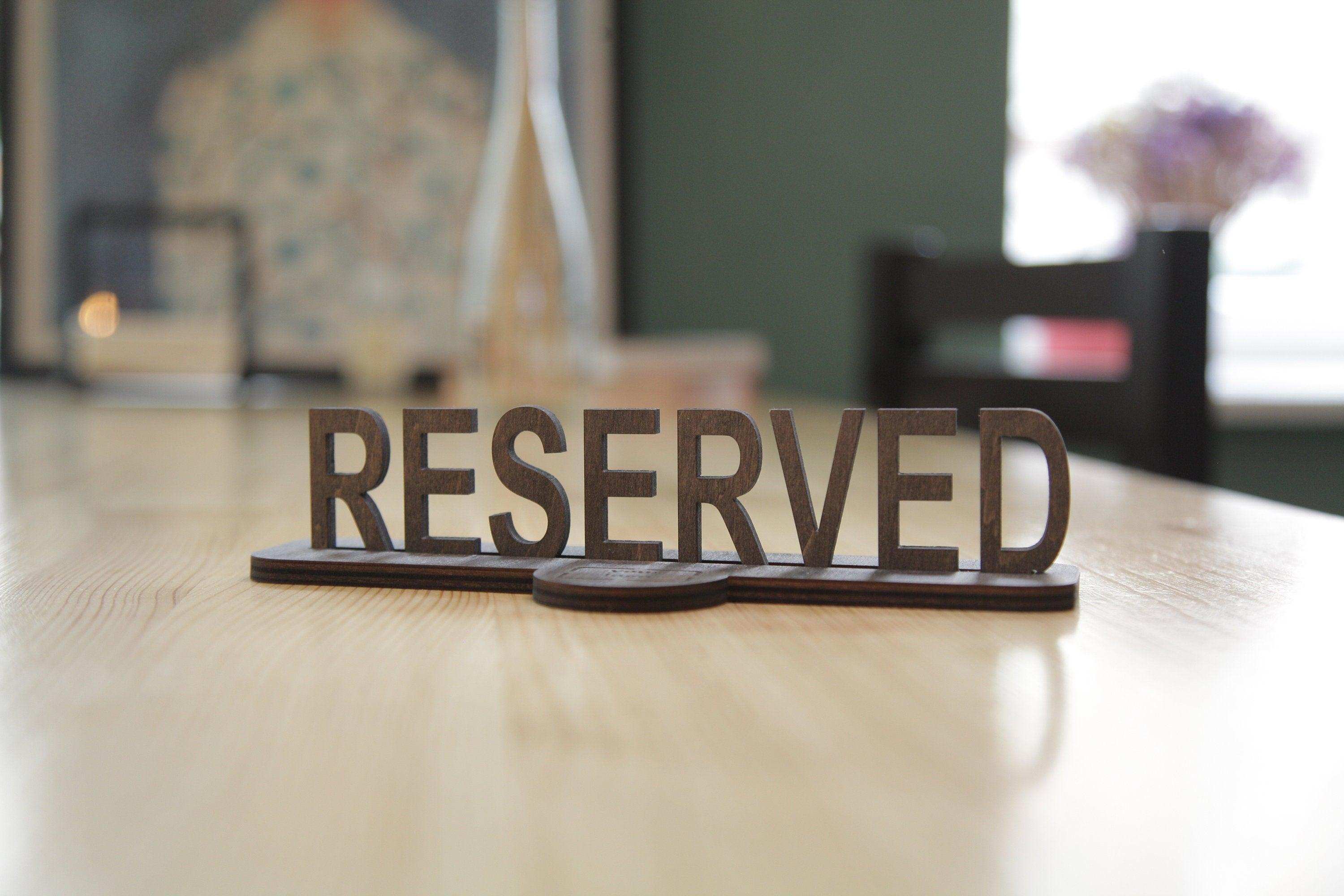 Rustic Wooden Reserved Table Sign with Free Engraving