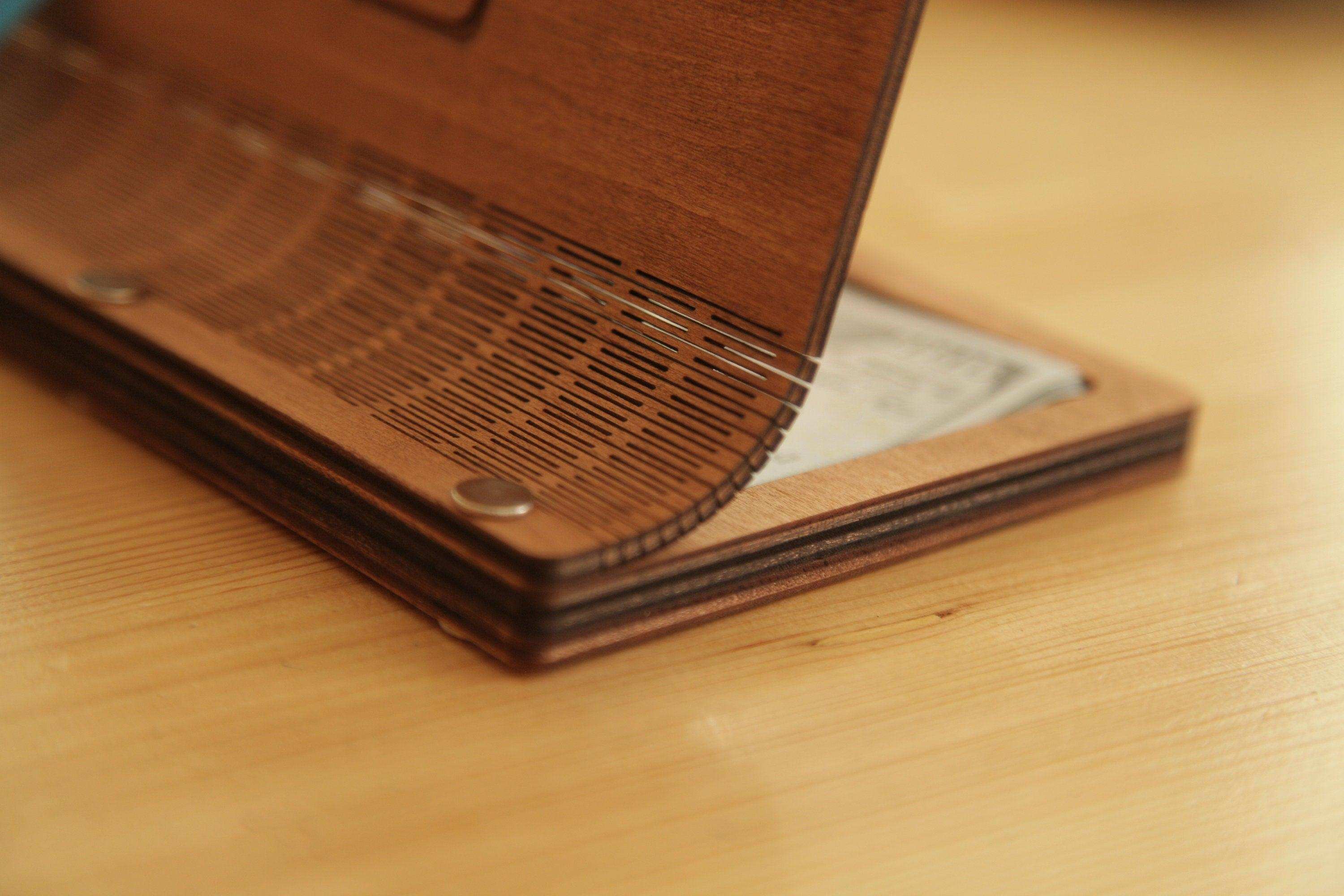 Personalized Wooden Check Holder with Engraving