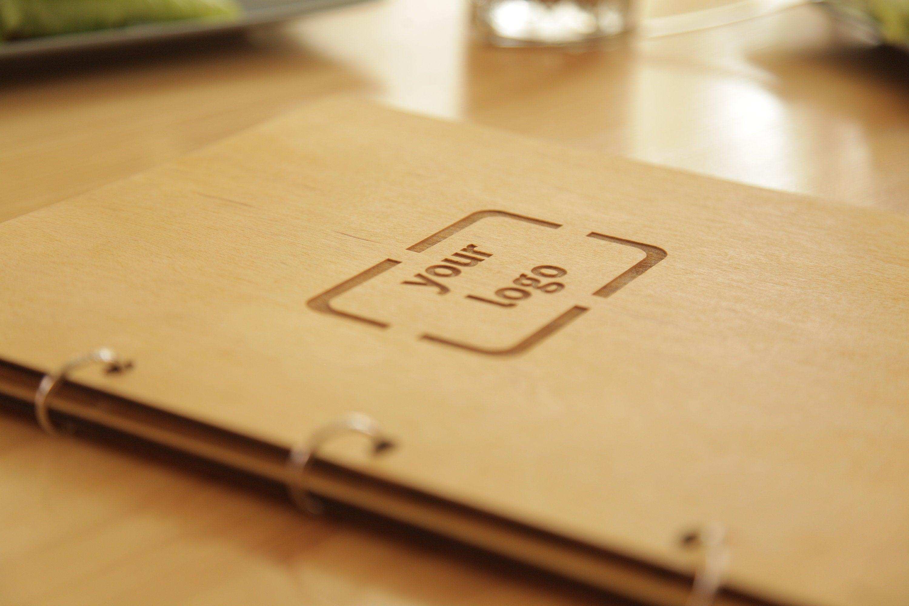 Engraved Wooden Menu Cover for Restaurants
