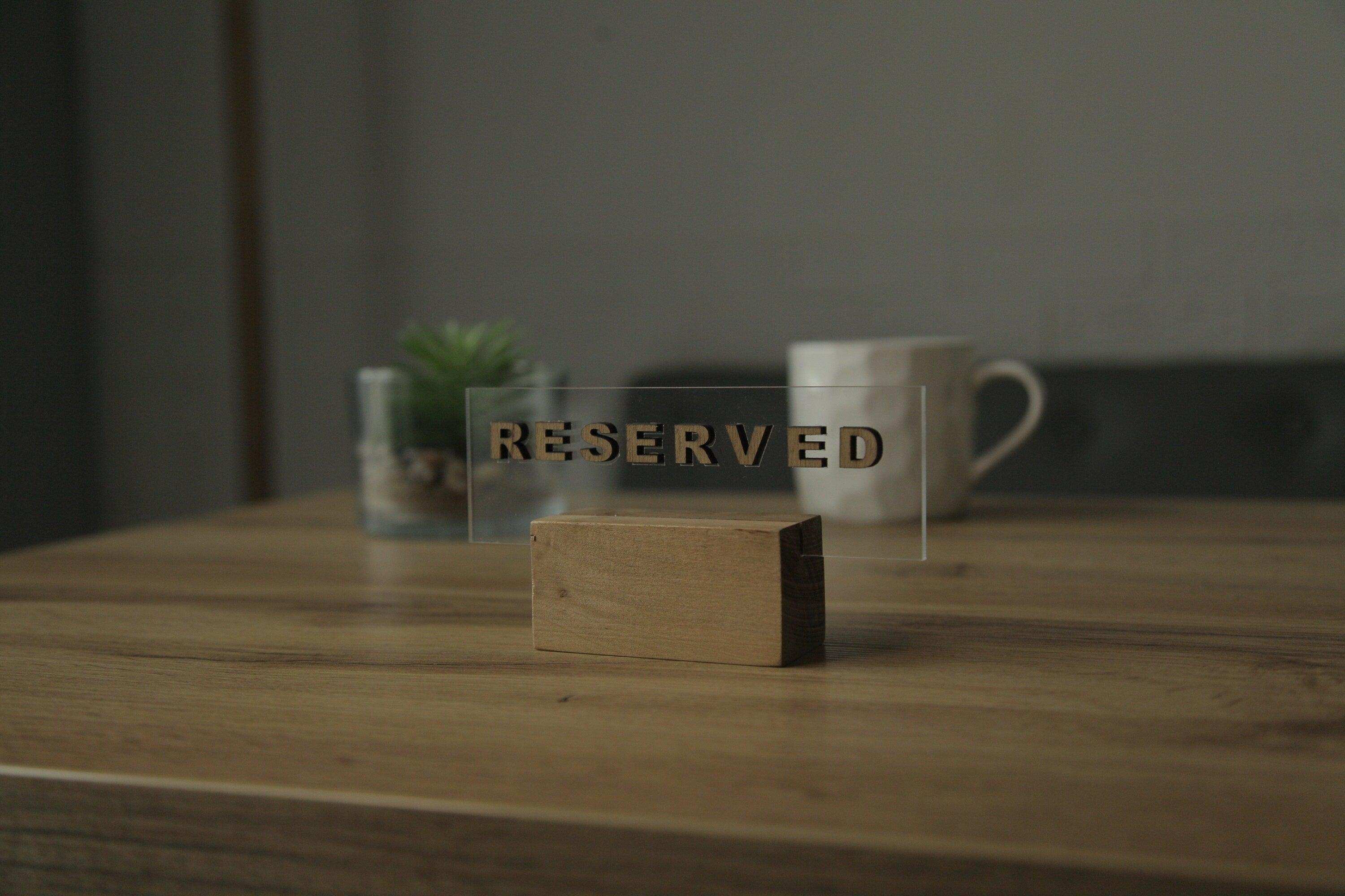 Custom Acrylic Reserved Sign for Weddings
