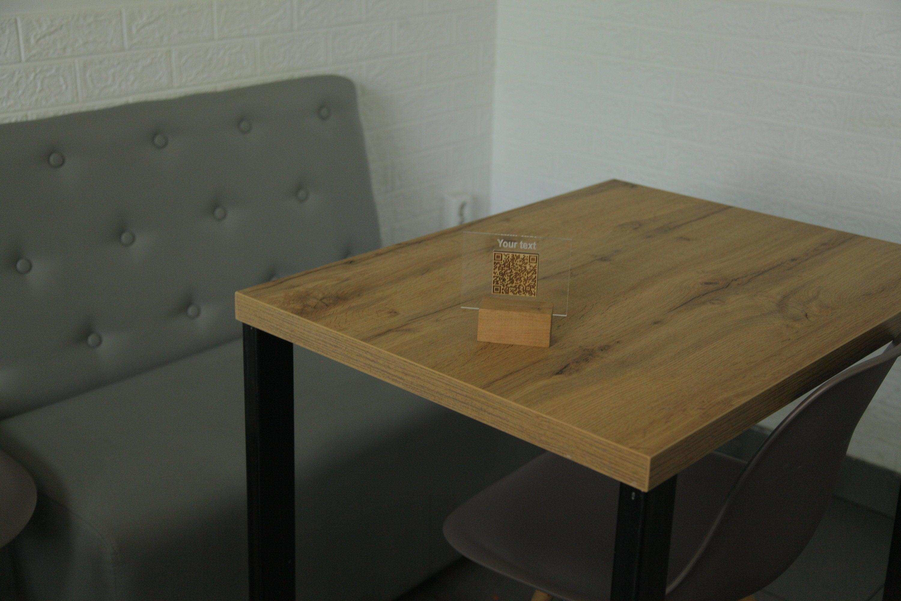 Wooden and Acrylic QR Code Menu Holder