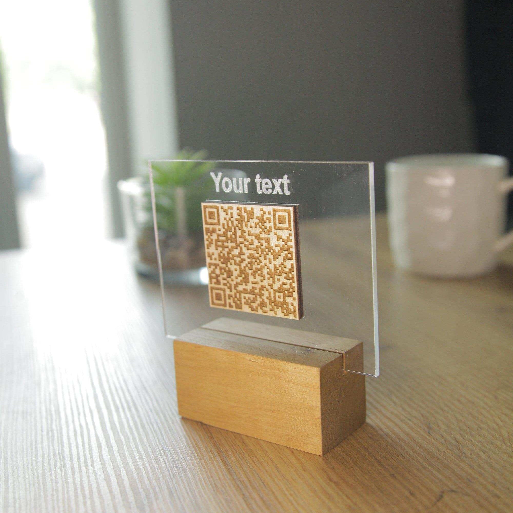 Wooden and Acrylic QR Code Menu Holder