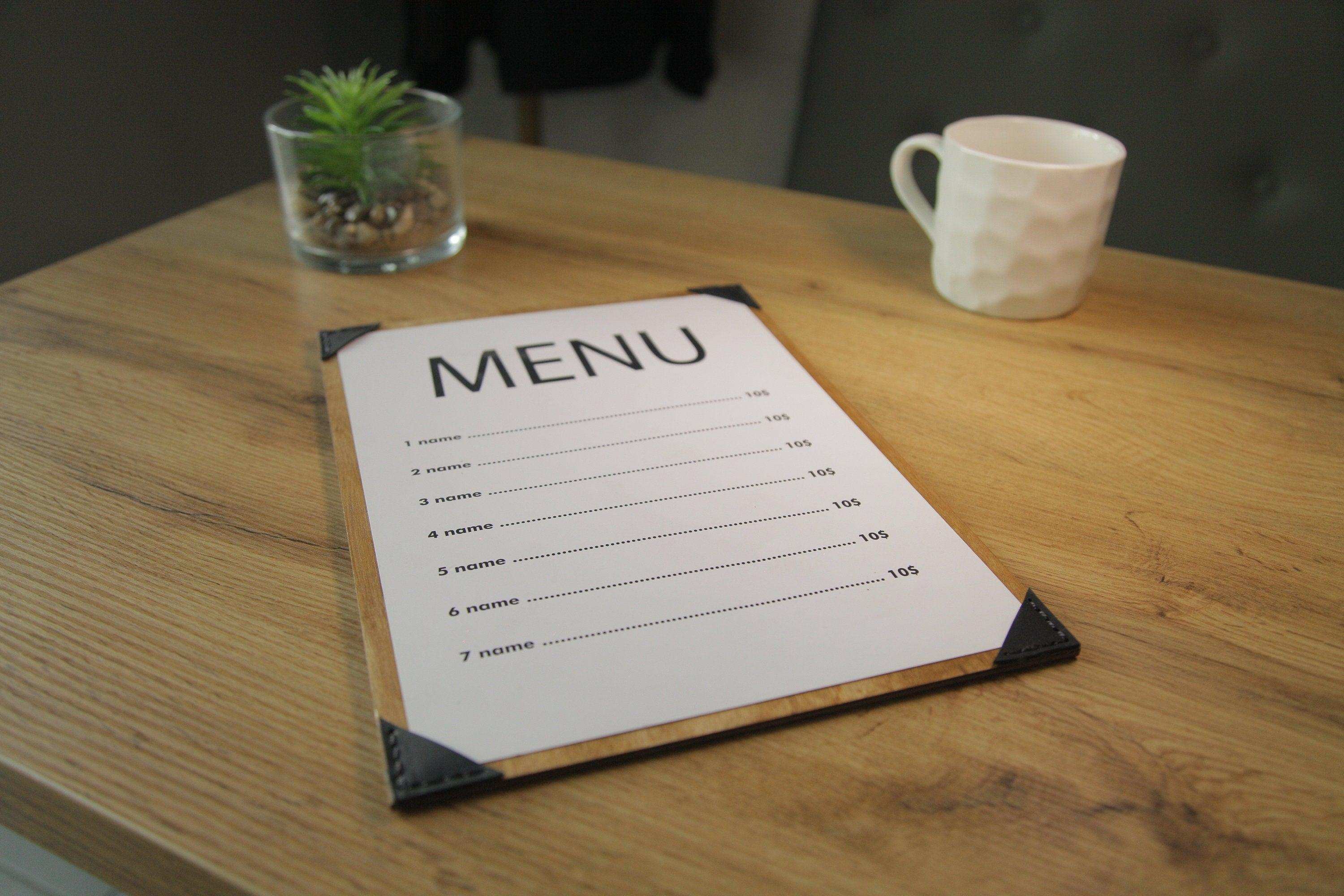 Stylish Wooden Menu Cover