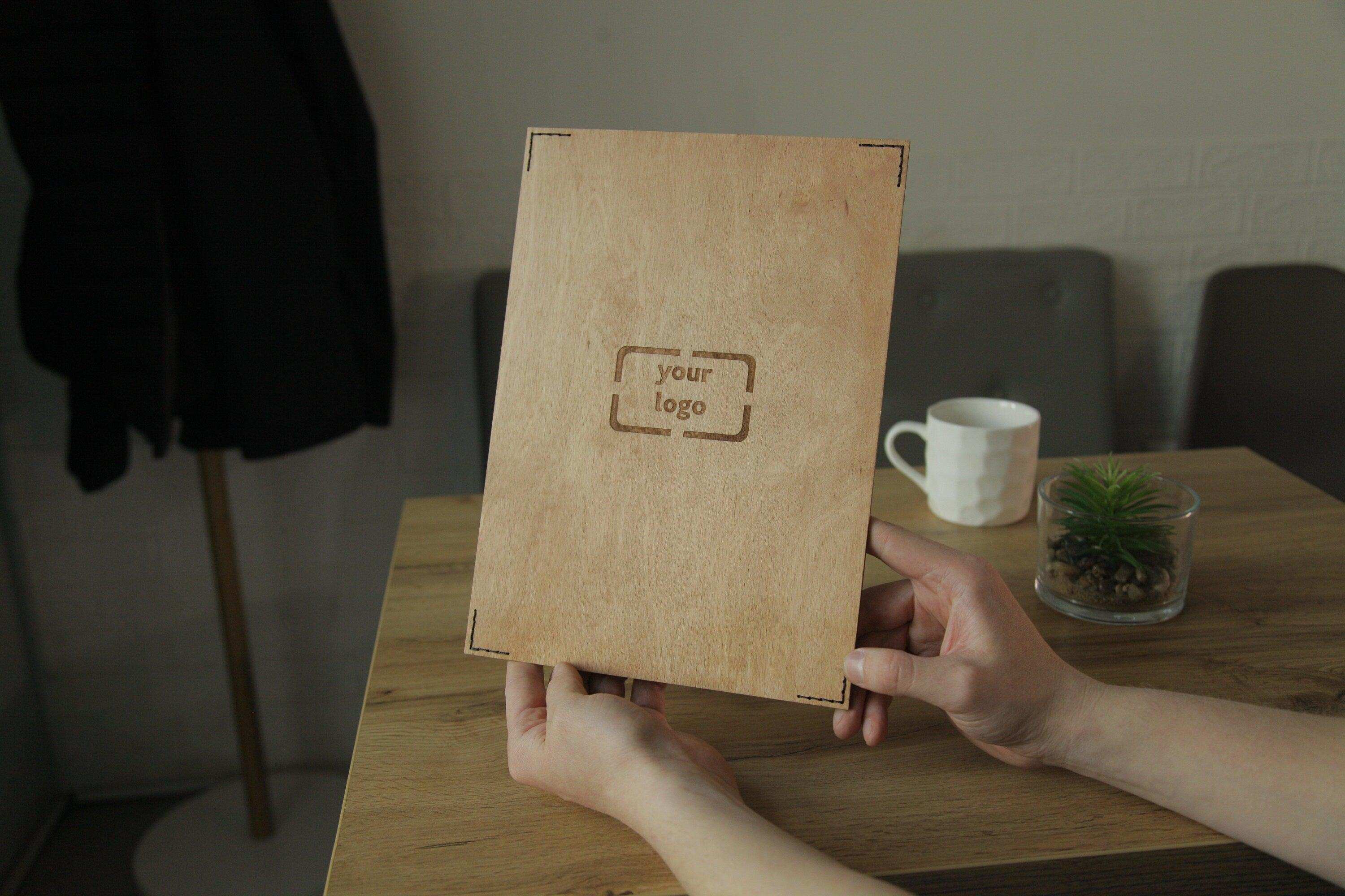 Stylish Wooden Menu Cover