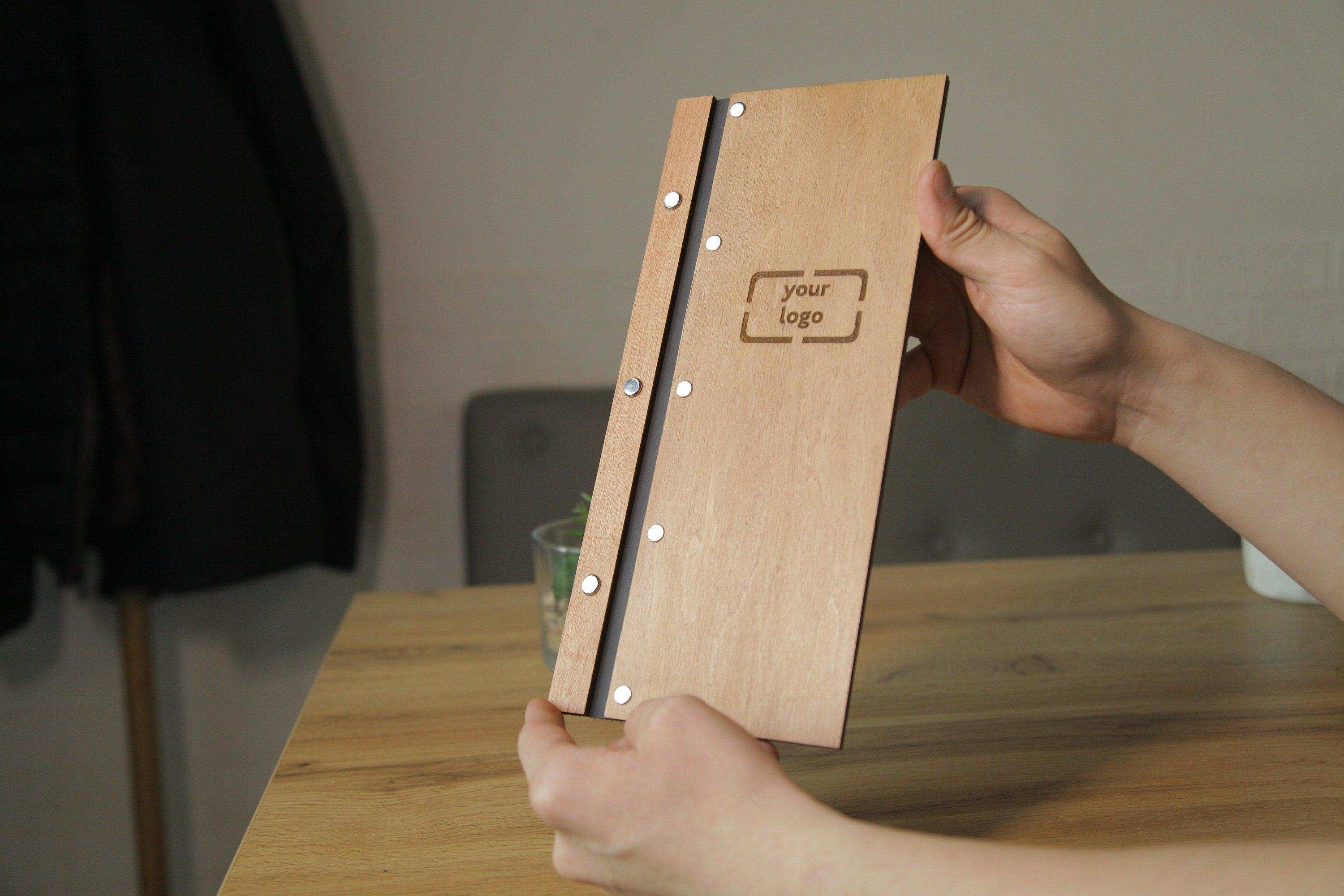 Wooden Wine List Menu Cover