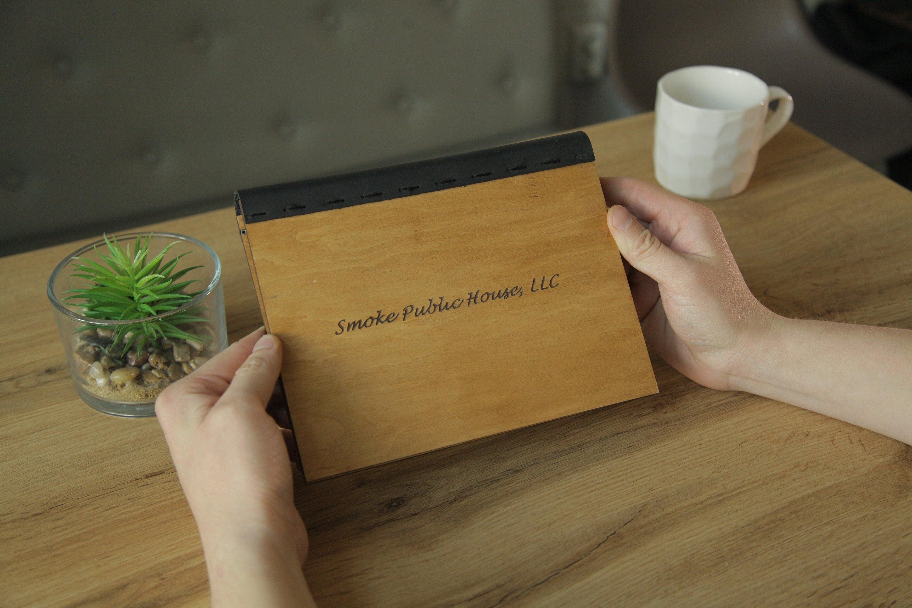 Personalized Wooden A5 Menu Cover for Restaurants