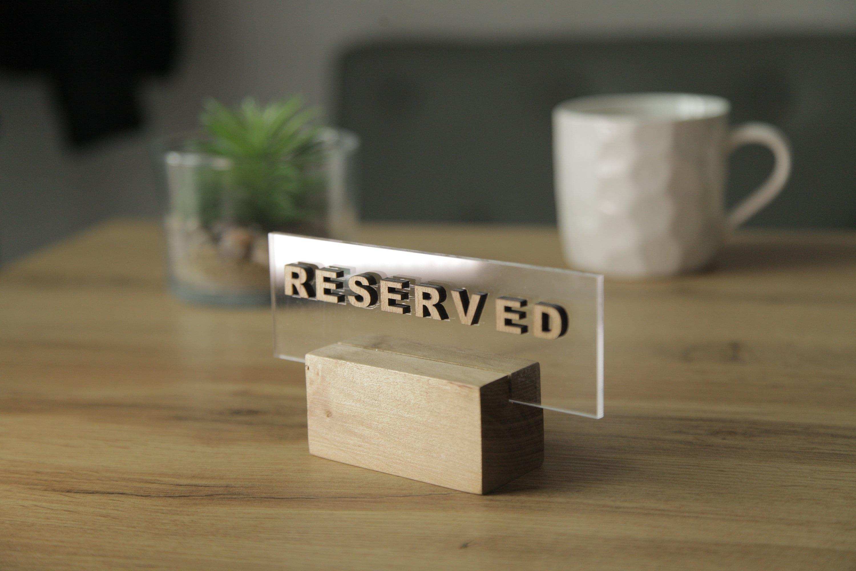 Custom Acrylic Reserved Sign for Weddings