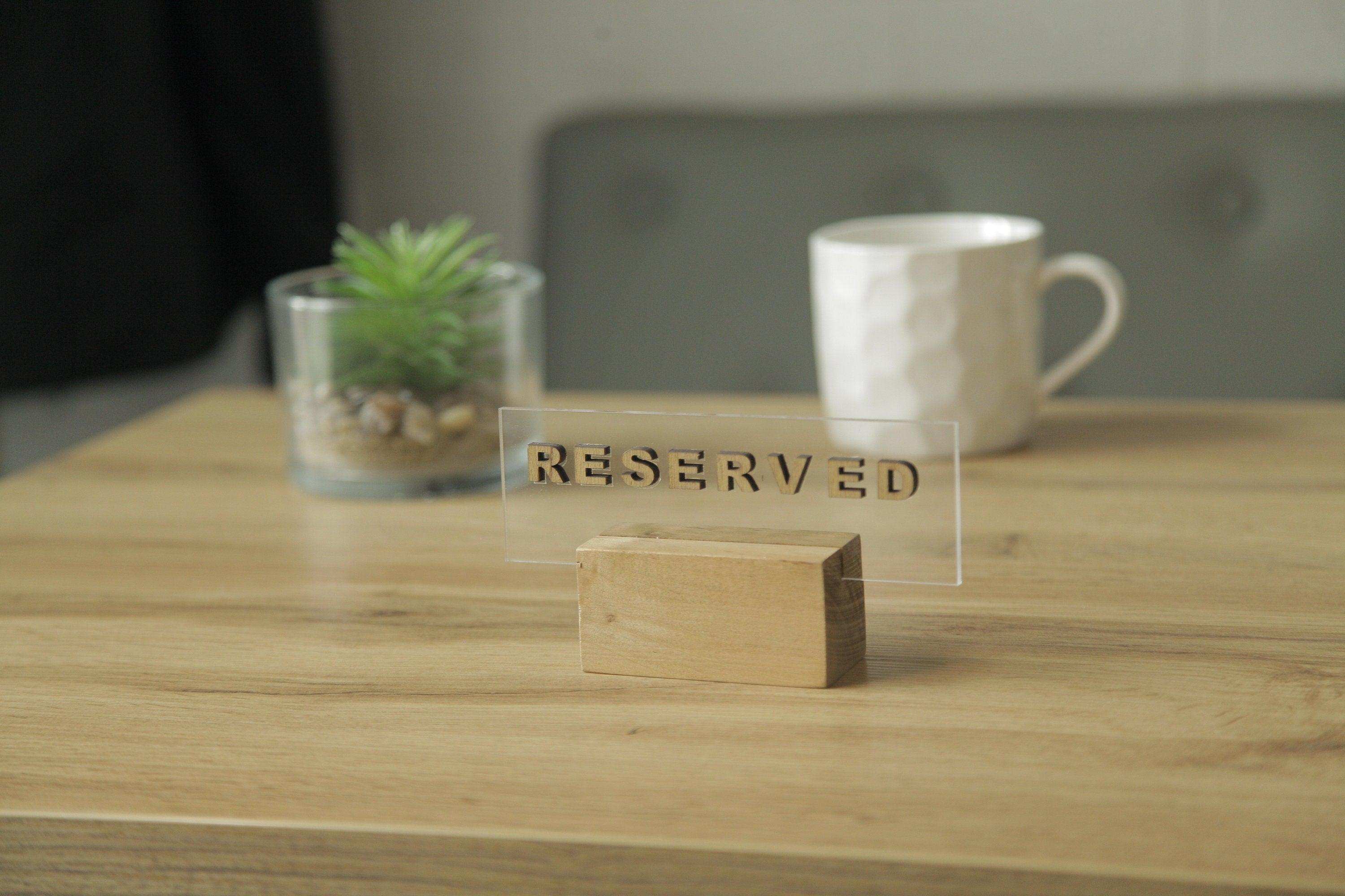 Custom Acrylic Reserved Sign for Weddings