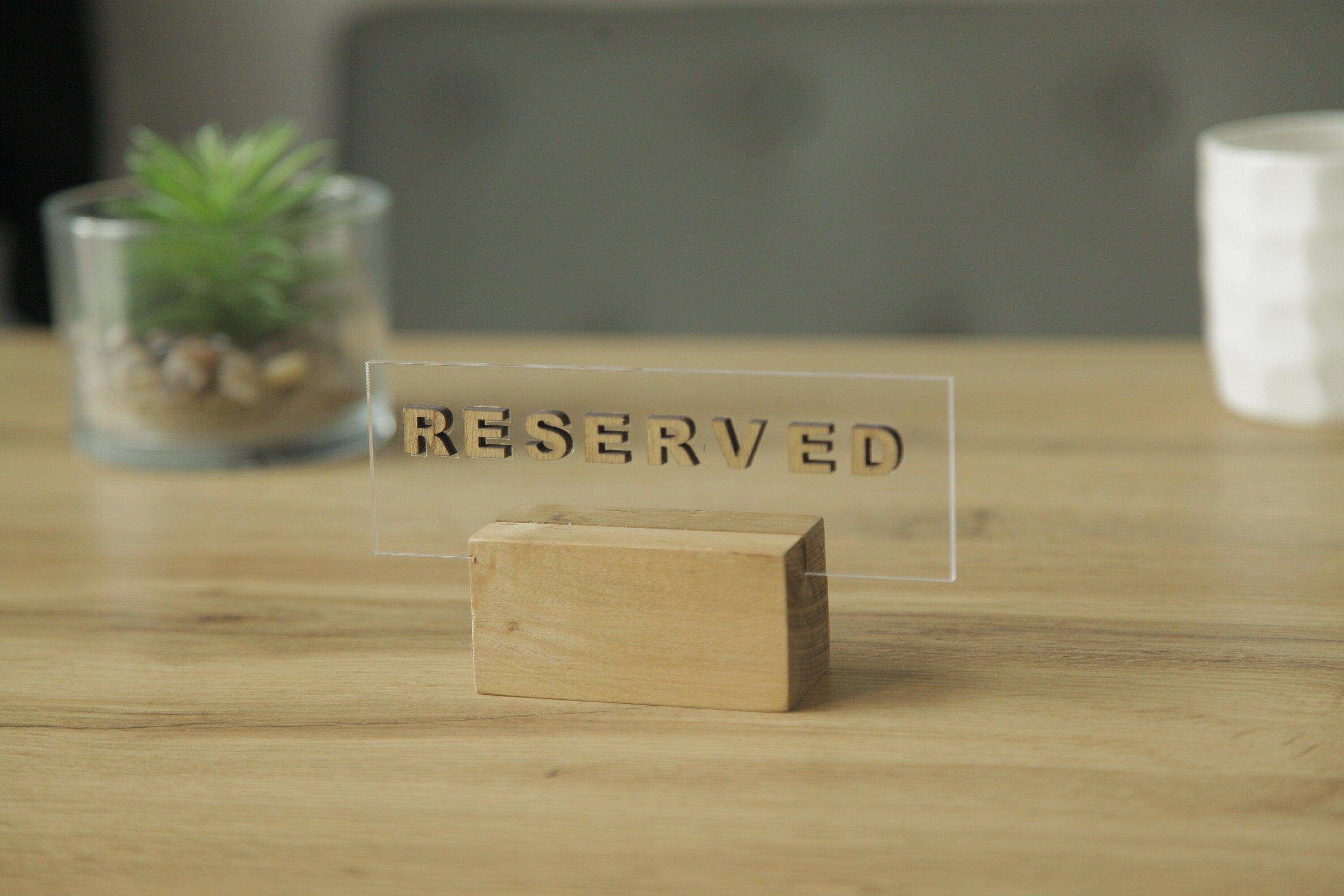 Custom Acrylic Reserved Sign for Weddings