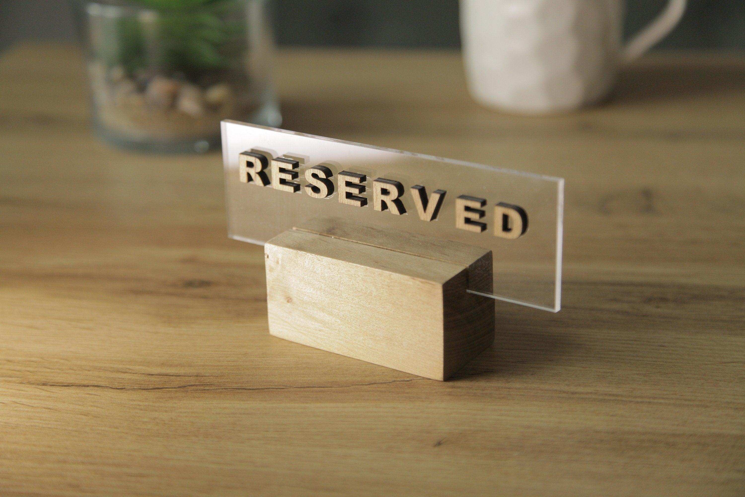 Custom Acrylic Reserved Sign for Weddings