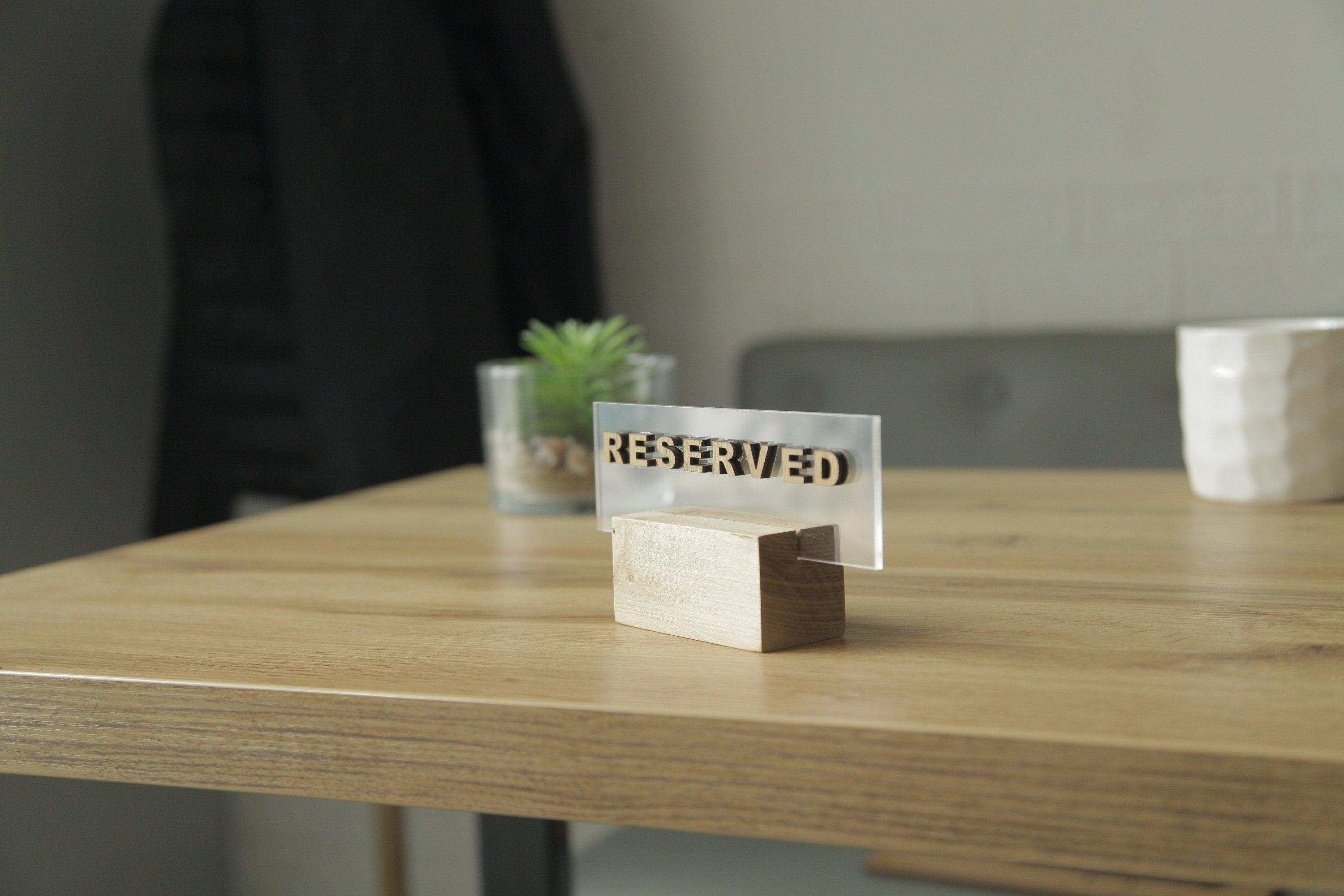 Custom Acrylic Reserved Sign for Weddings