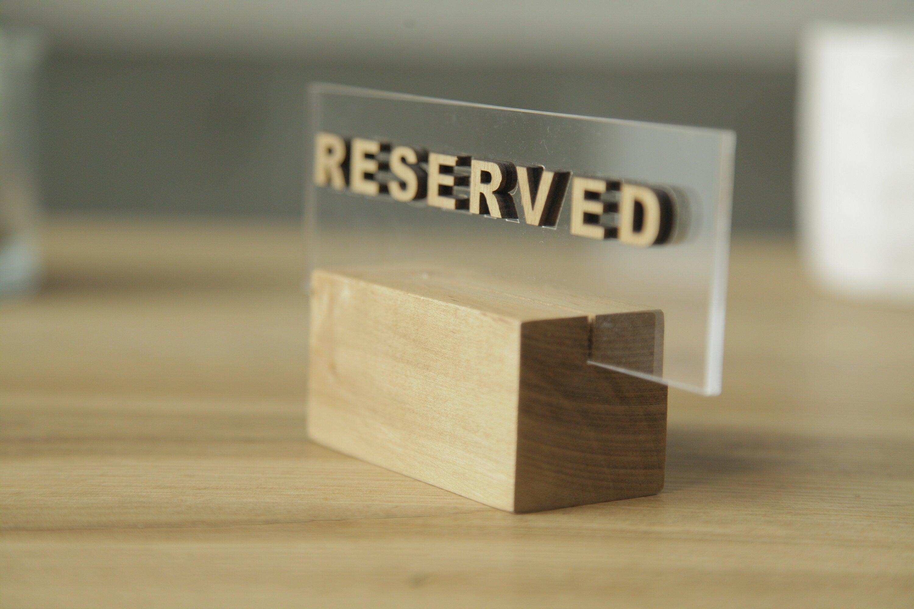 Custom Acrylic Reserved Sign for Weddings