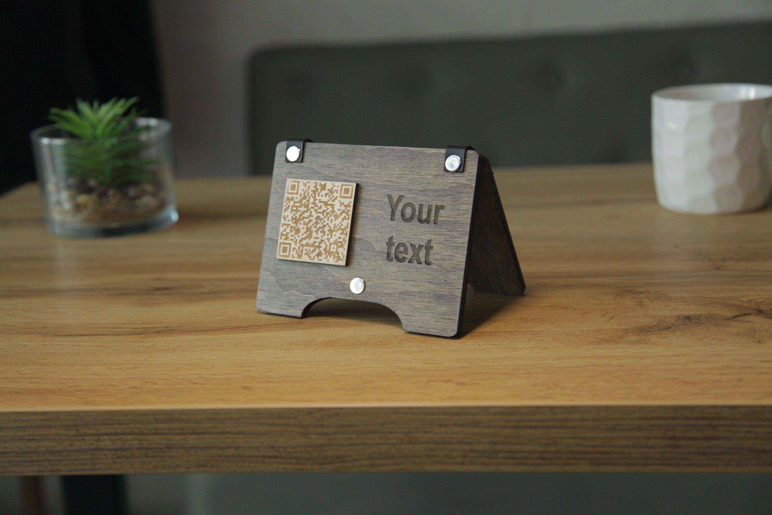 QR code holder for restaurant (eco-friendly, custom size, free engraving)