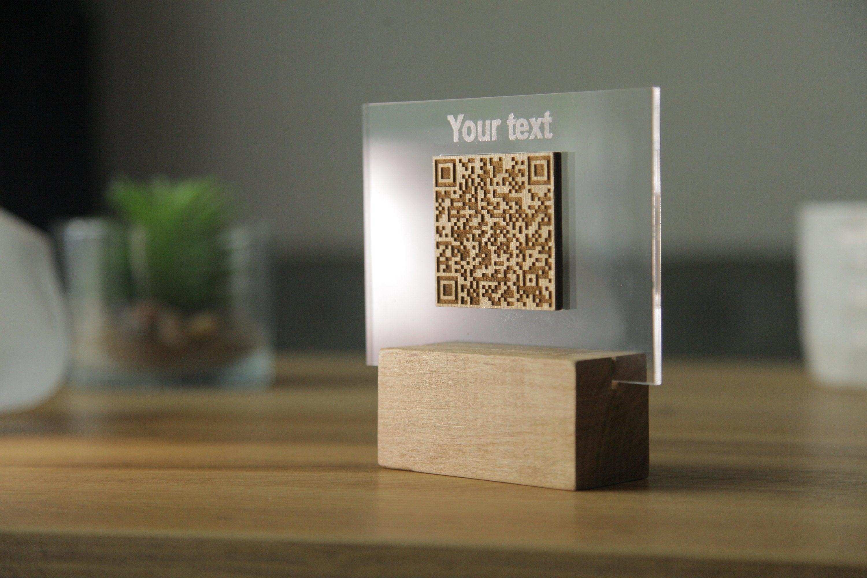 Wooden and Acrylic QR Code Menu Holder