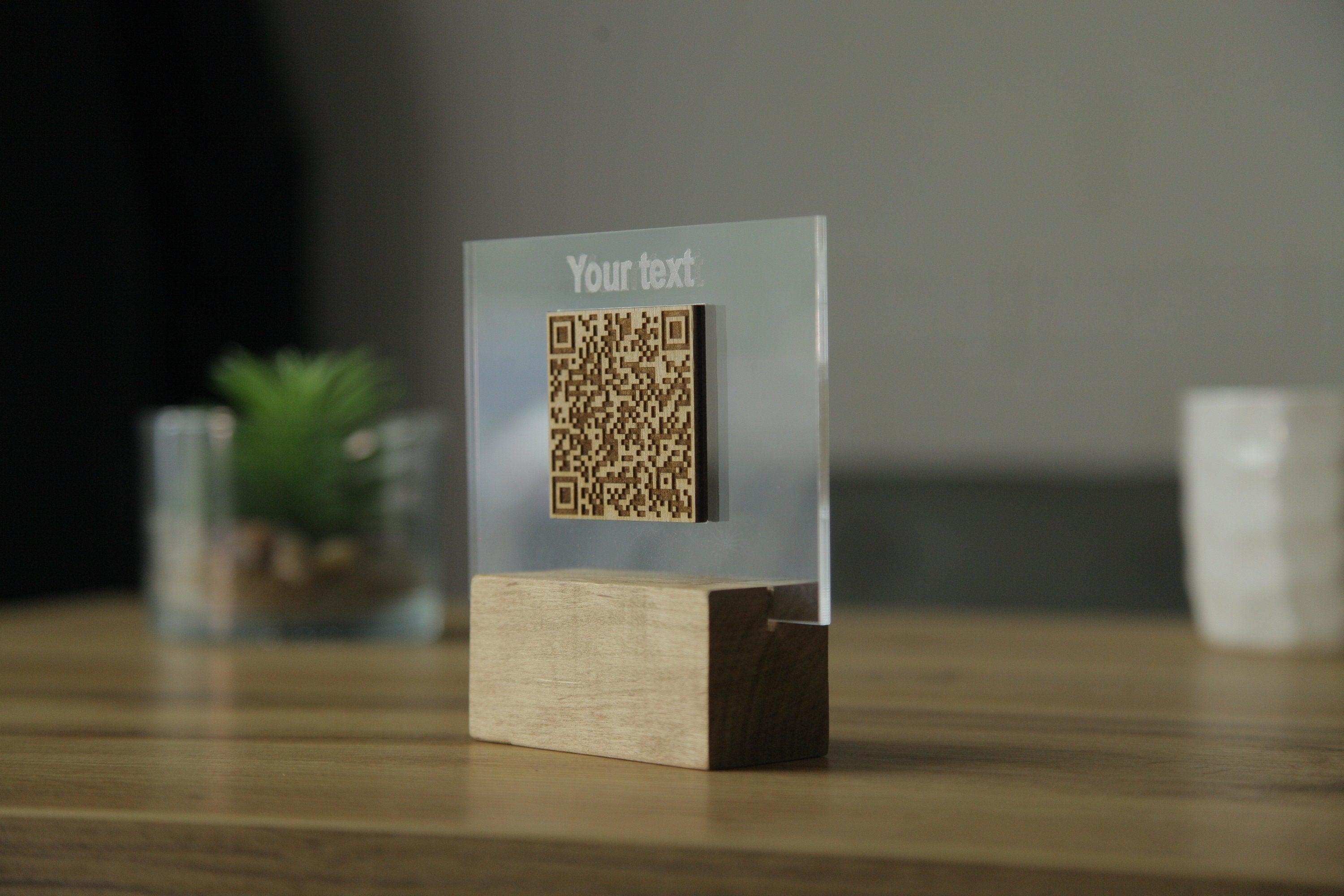 Wooden and Acrylic QR Code Menu Holder