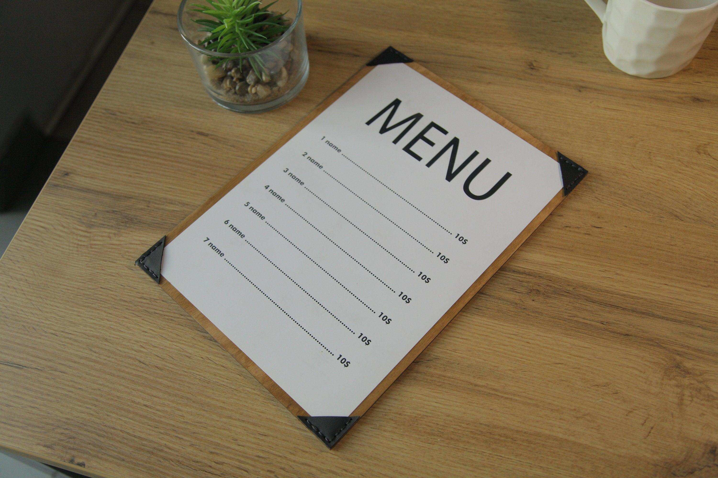 Stylish Wooden Menu Cover