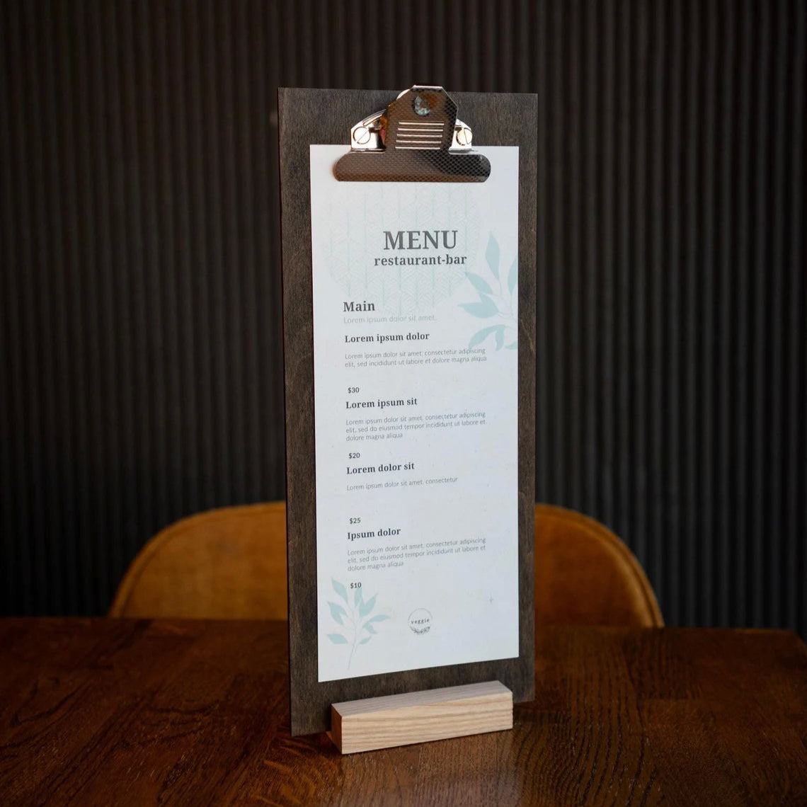 Wooden Table Tent, Table Stand Menu, Display Stand FREE ENGRAVING, m-112