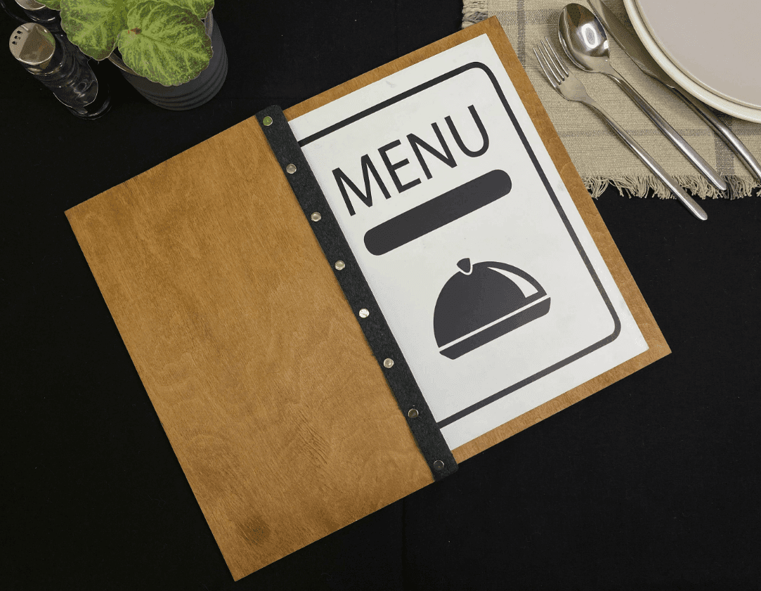 Elegant Wooden Restaurant Menu Cover