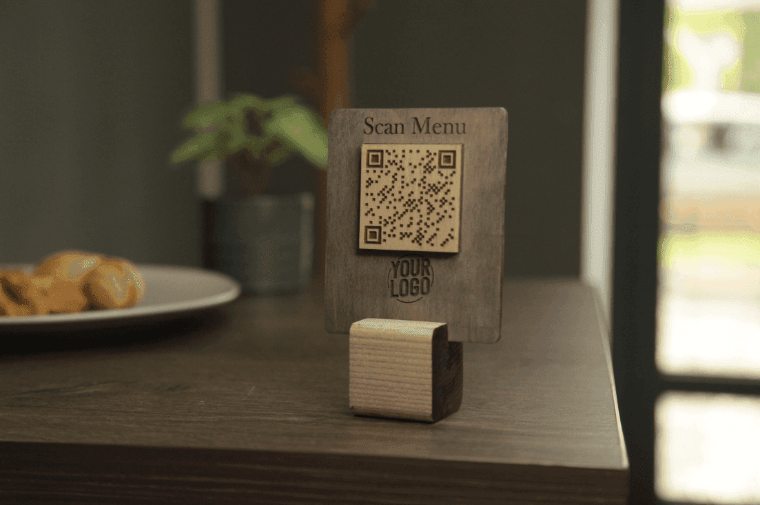 Rustic Wooden QR Code Sign