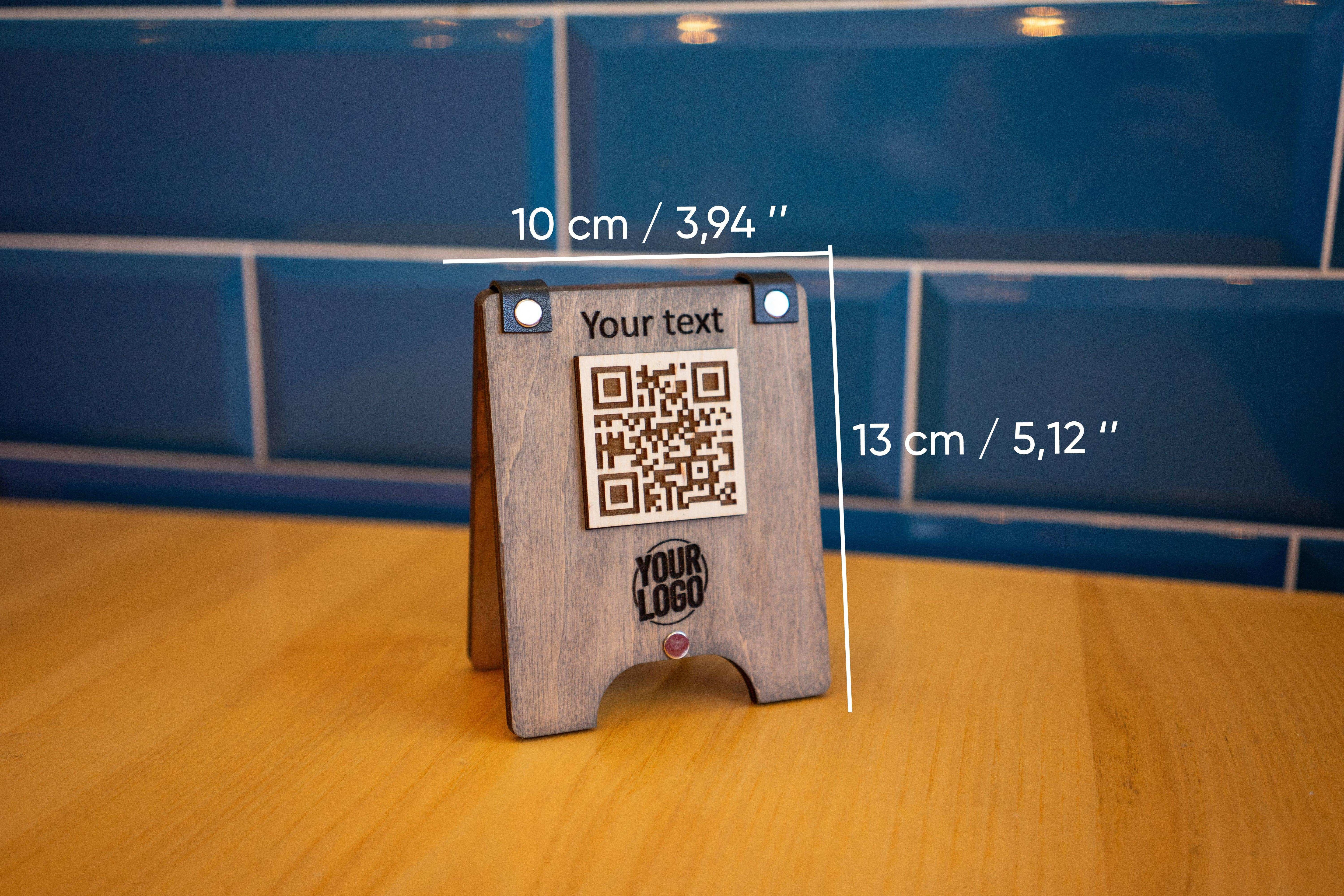 Engraved Wooden QR Code Sign