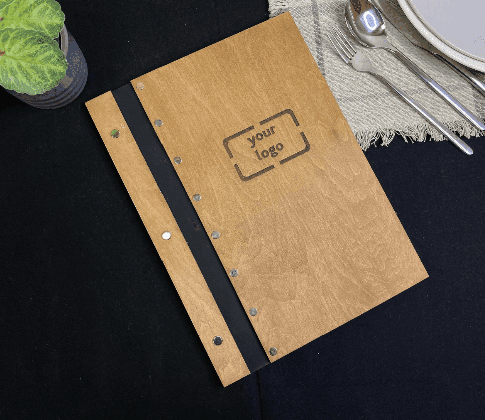 Wooden Menu Binder