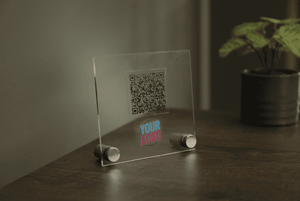 Acrylic qr cod sign, QR code menu, QR code menu sign,