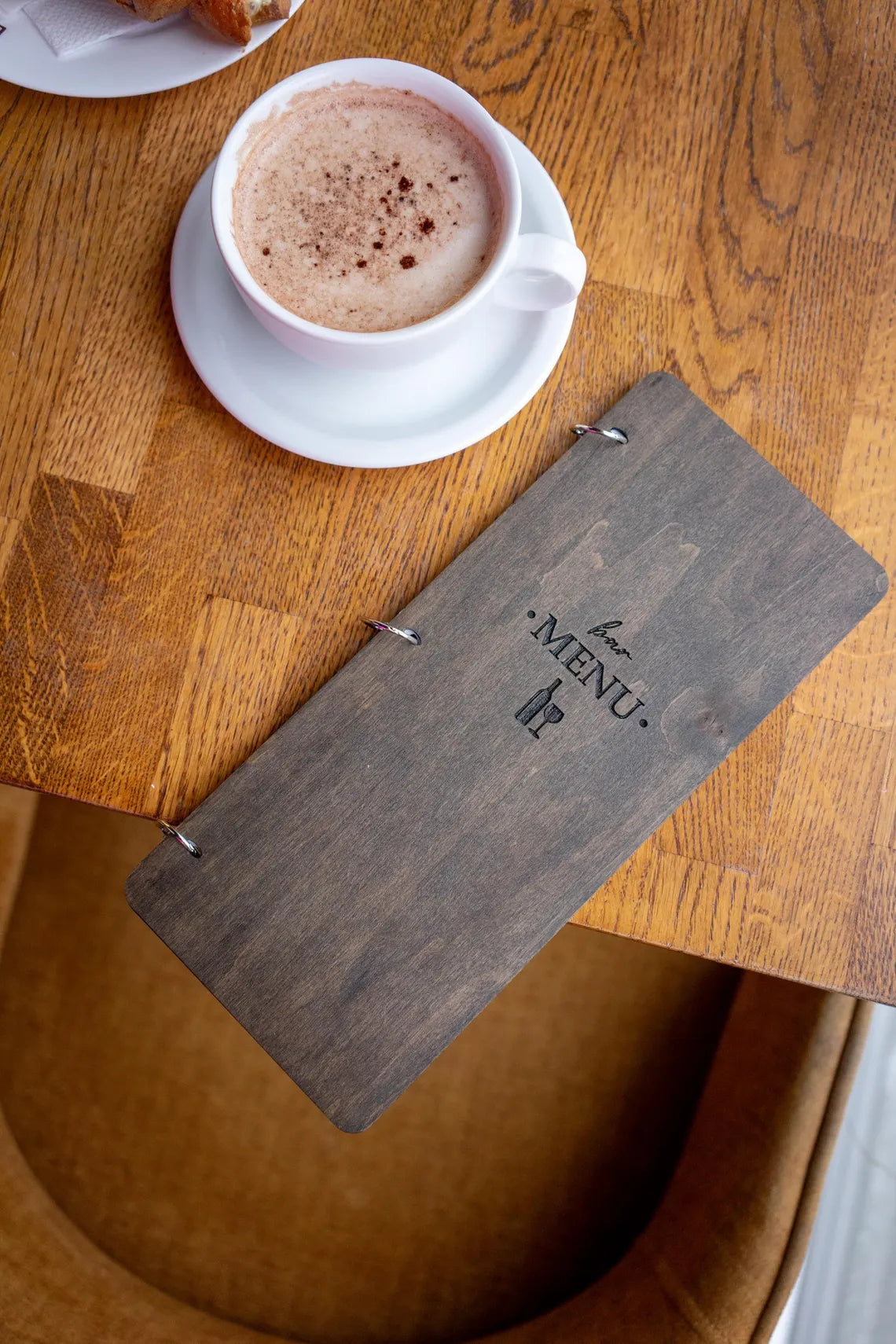 Wine list menu cover on rings, Wooden Menu, Menu Cover, Restaurant Menu Cover, Custom Menu Cover