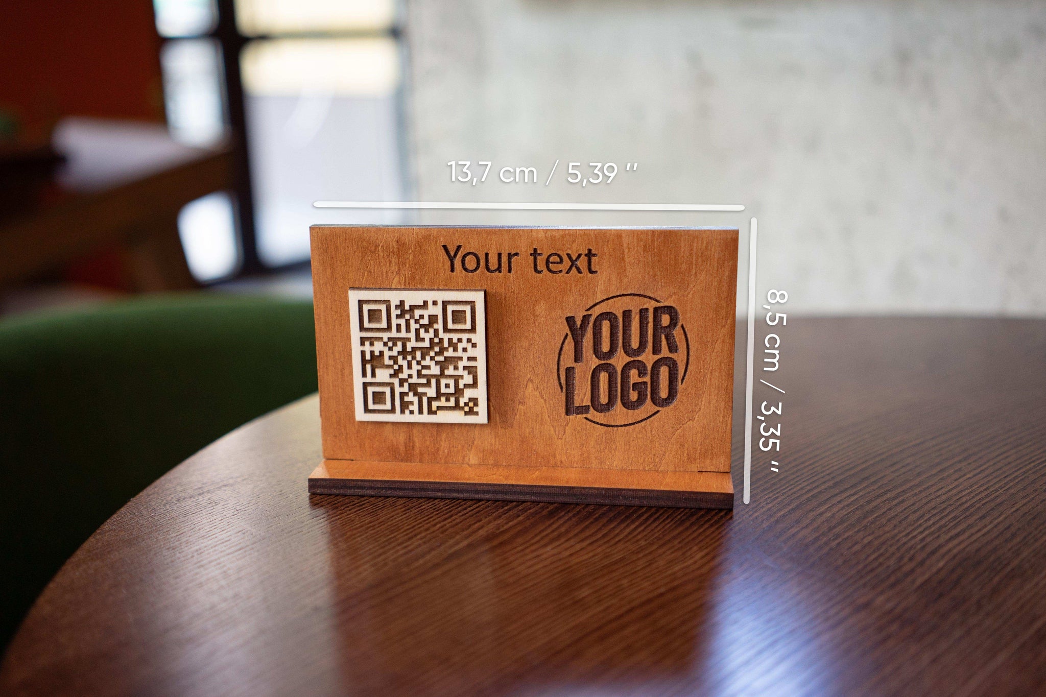 Custom Wooden QR Code Sign – Personalized for Your Business