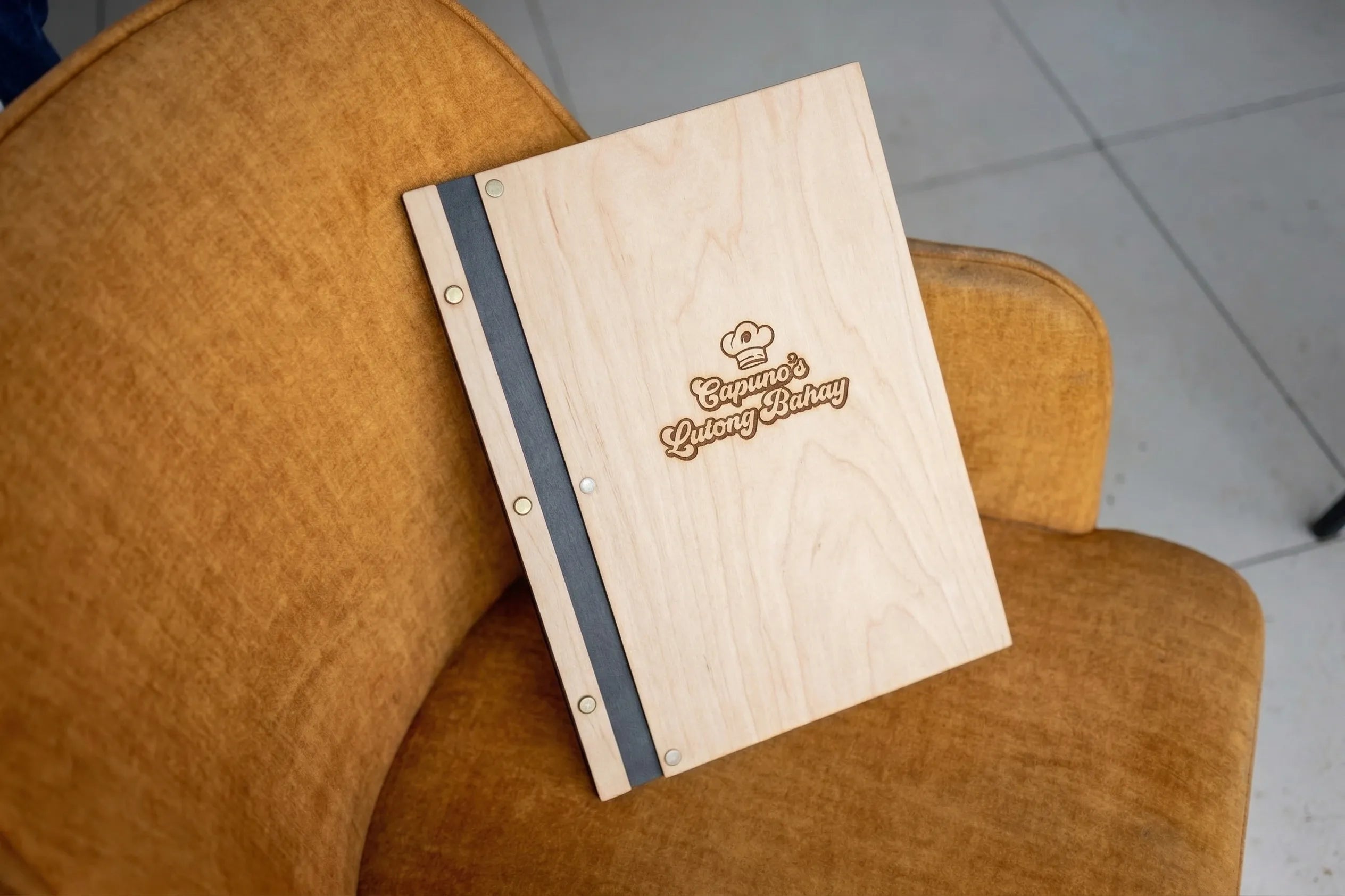 Personalized restaurant menu, Wood restaurant menu, Custom size menu cover, Engraved menu cover, Wooden menu folder