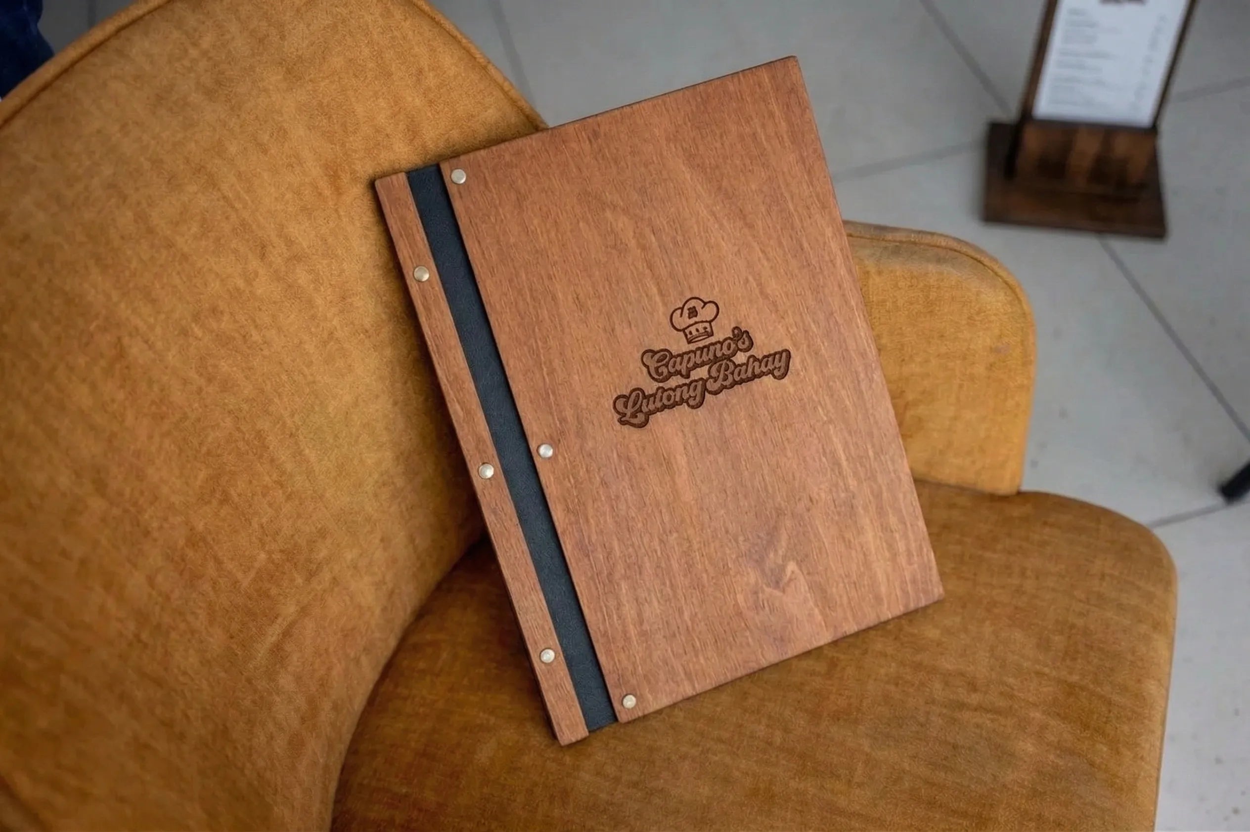 Personalized restaurant menu, Wood restaurant menu, Custom size menu cover, Engraved menu cover, Wooden menu folder