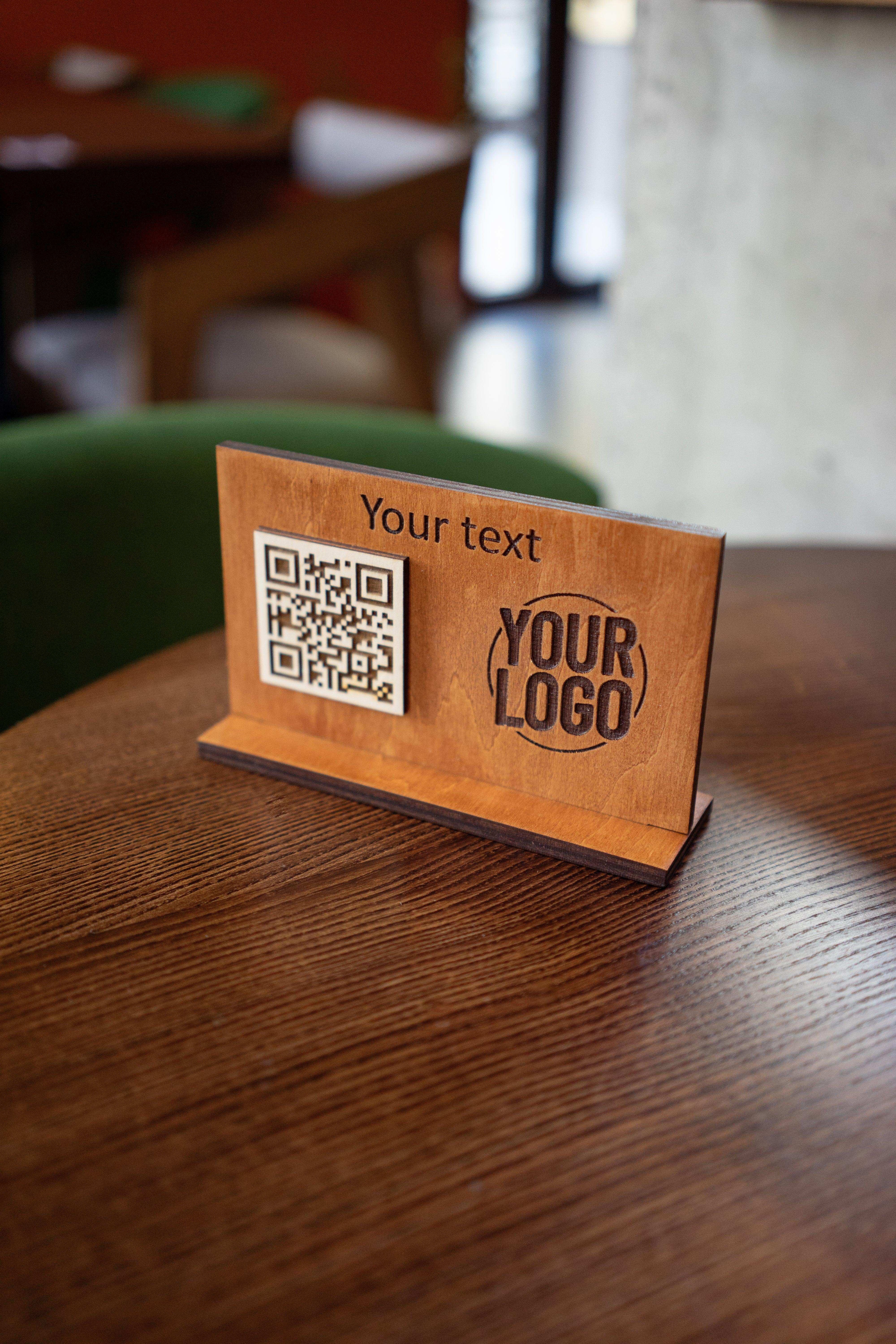 Custom Wooden QR Code Sign
