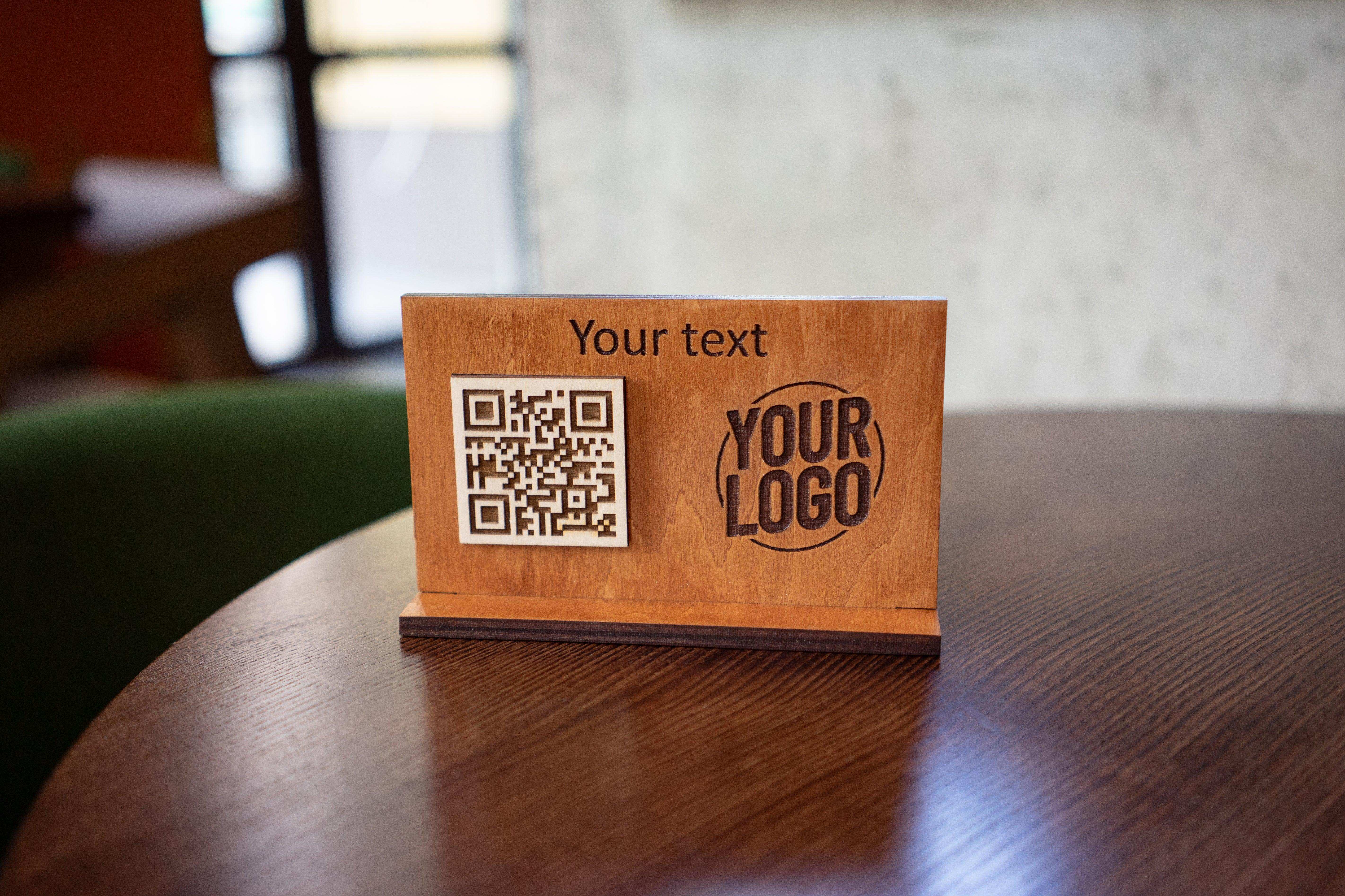 Custom Wooden QR Code Sign