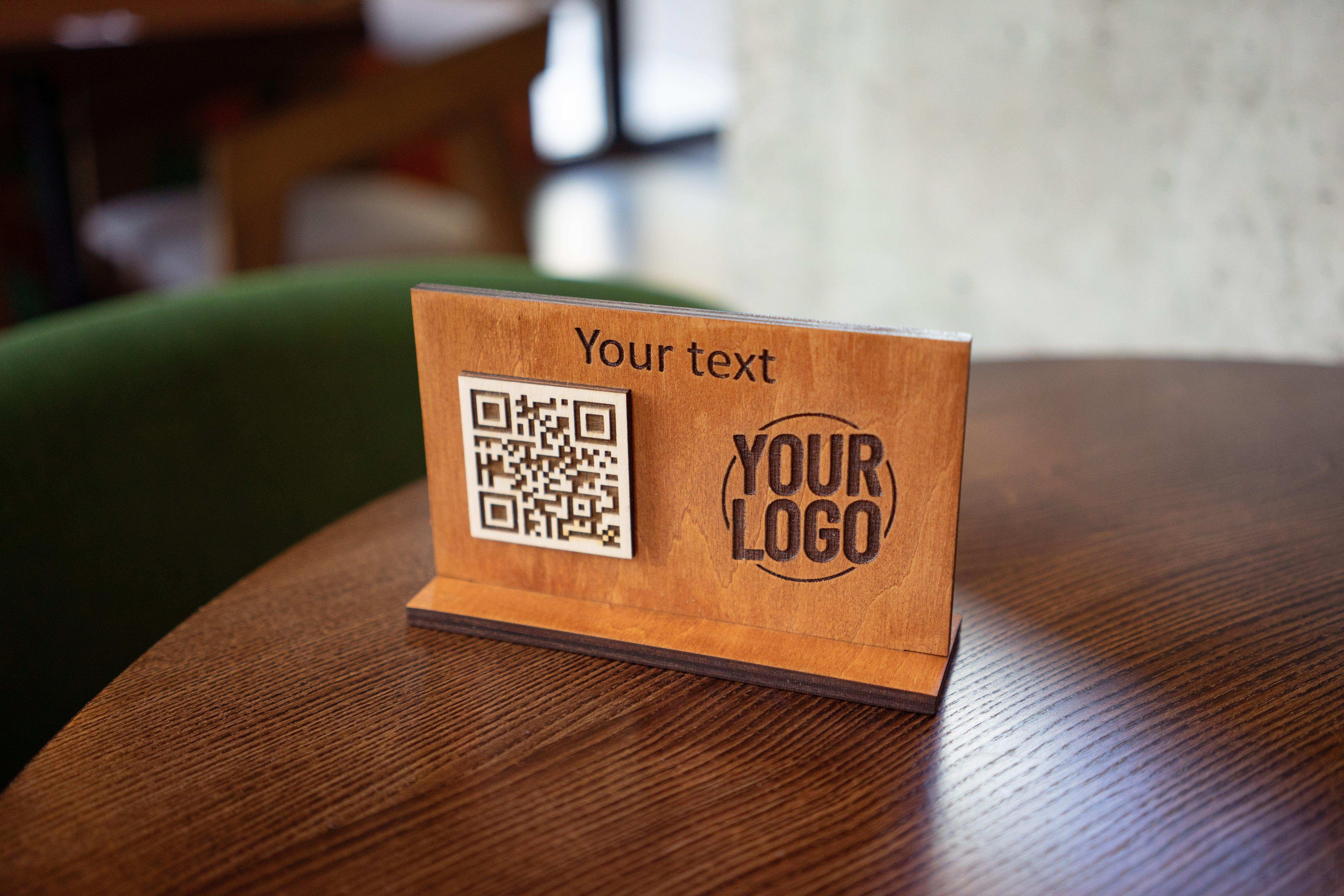 Custom Wooden QR Code Sign
