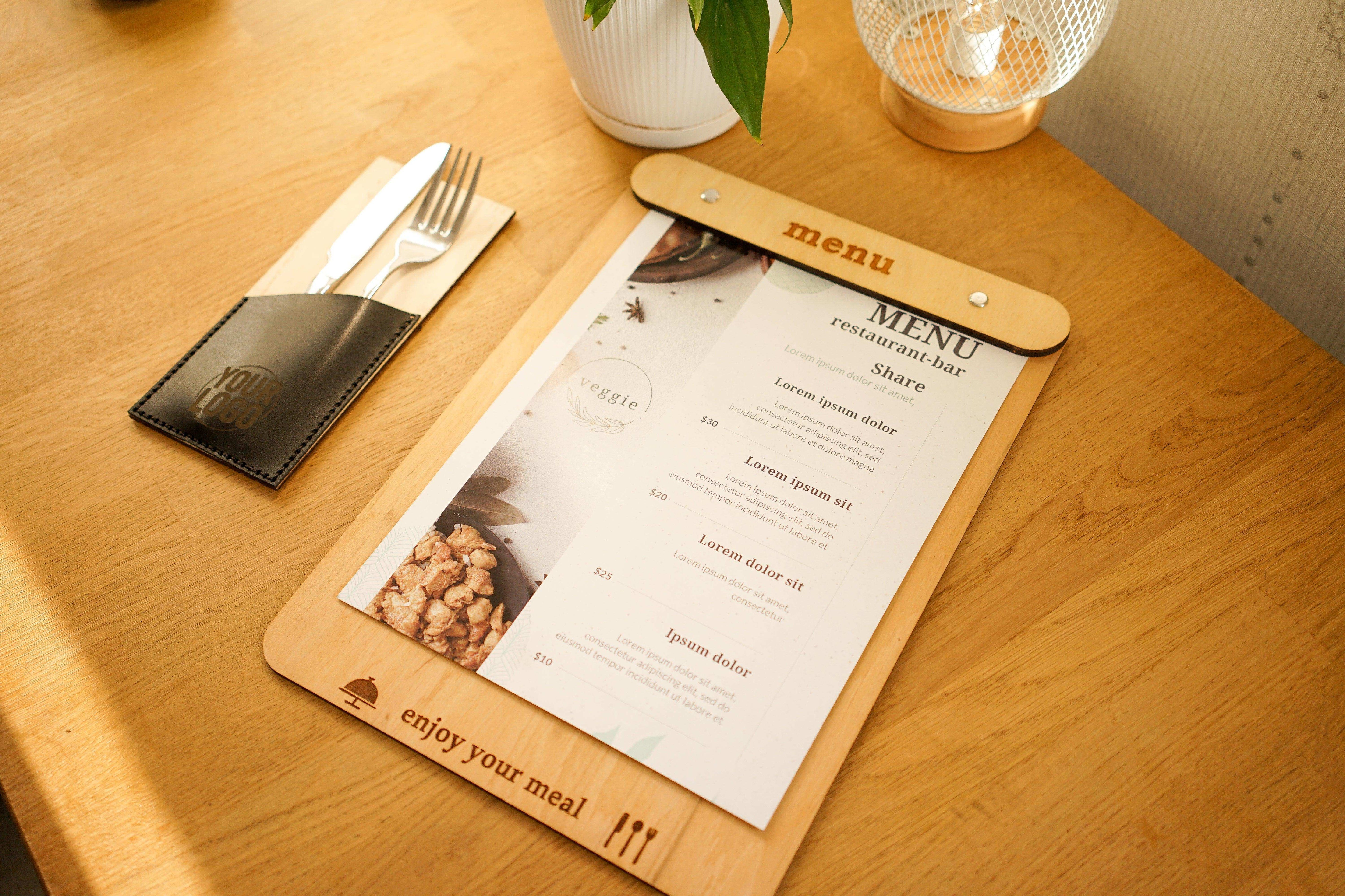 Wooden Drink Menu Board for Bars and Restaurants