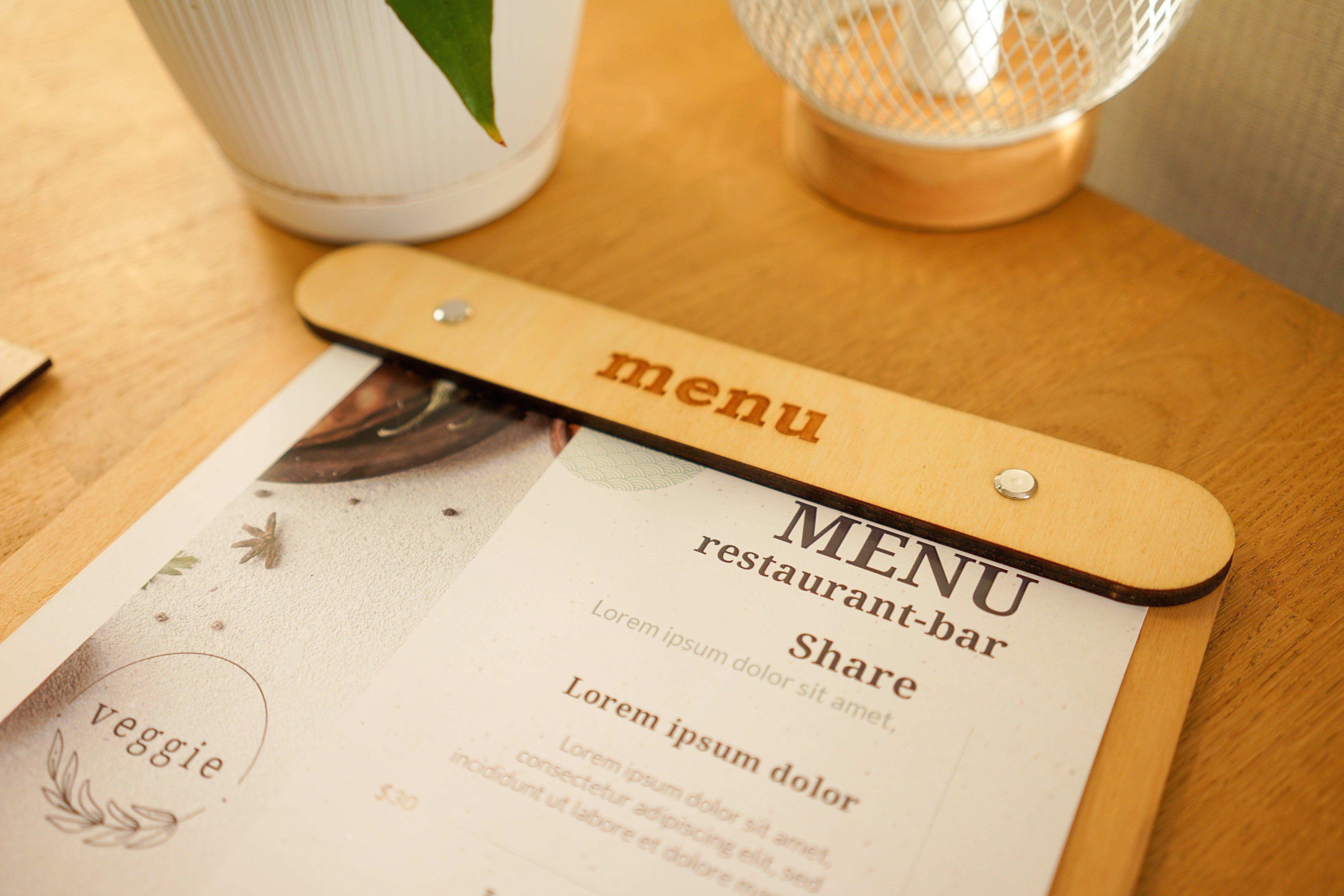 Wooden Drink Menu Board for Bars and Restaurants