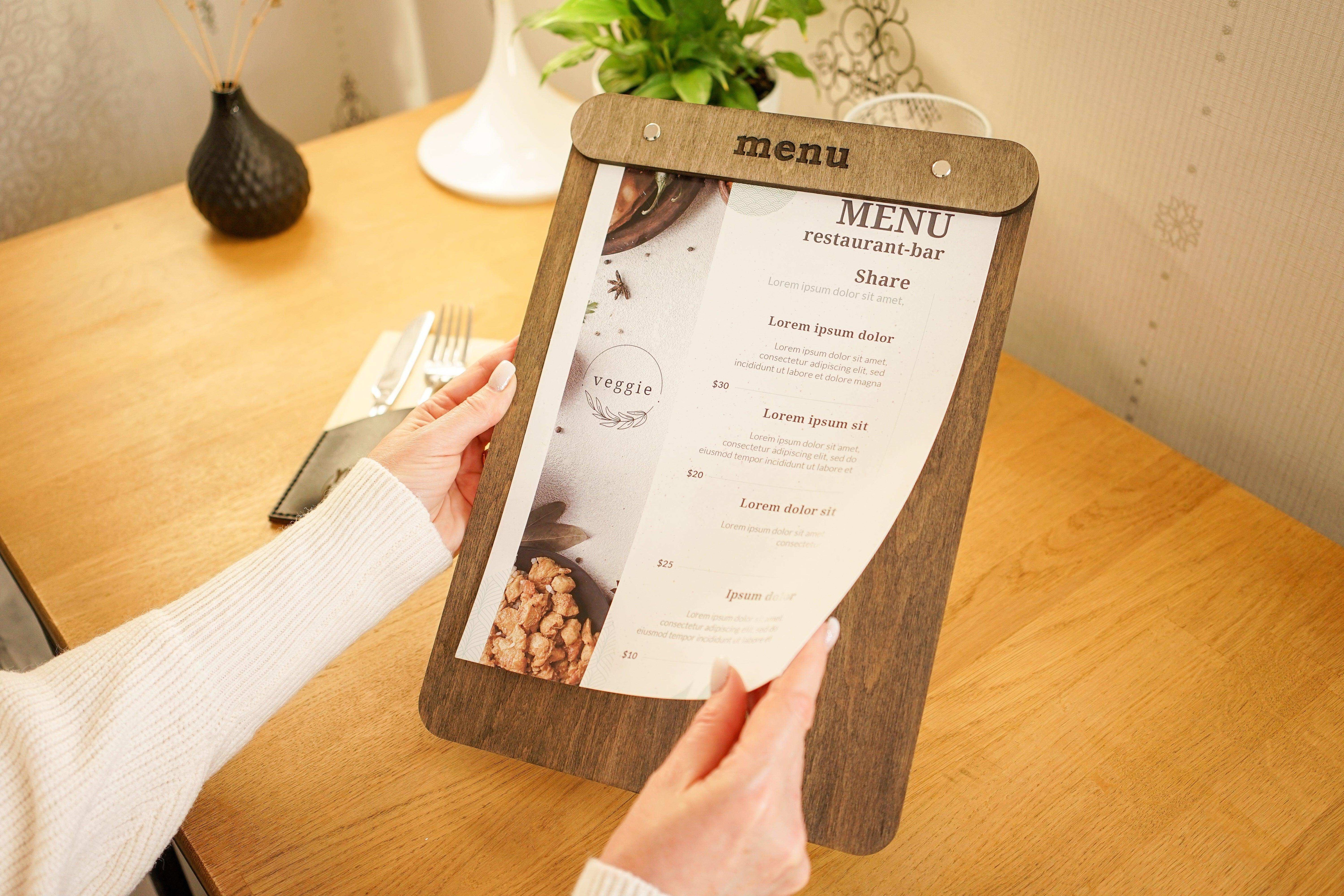 Custom Wooden Menu Board